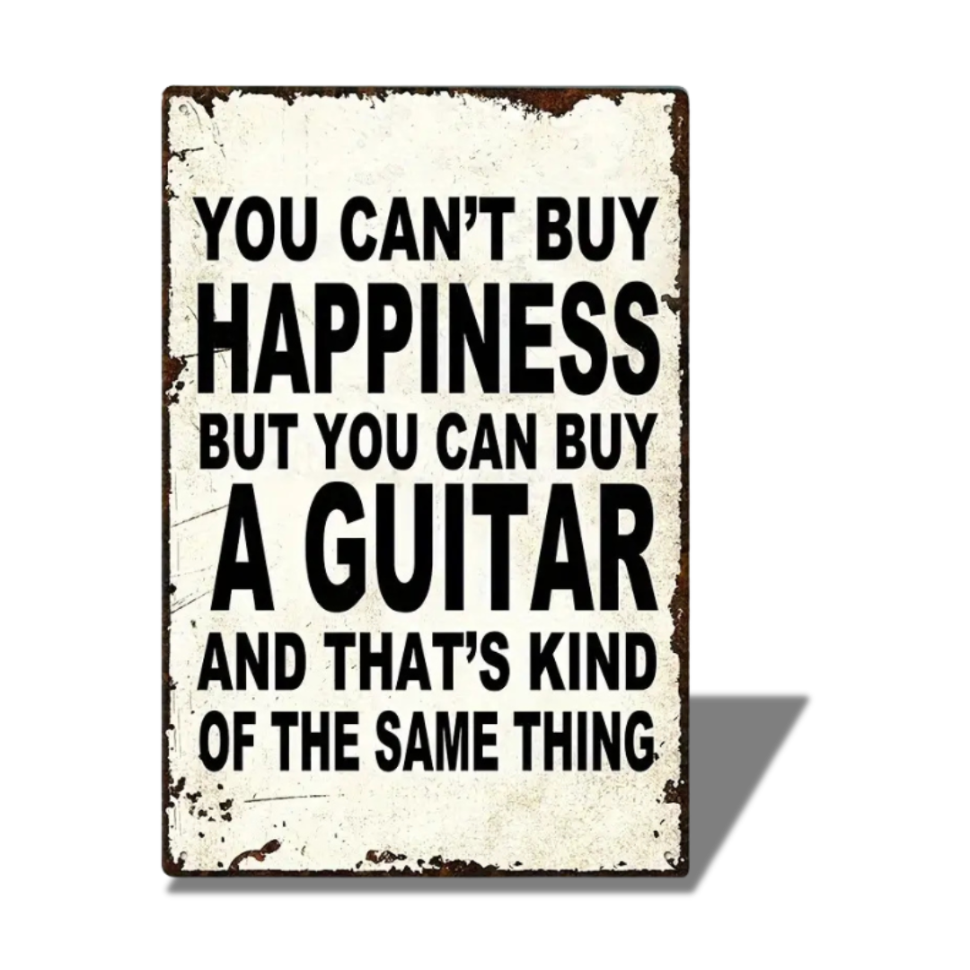 Guitar Wall Art "You Cant Buy Hapiness" Desktop / Wall Art, Accessory for sale at Richards Guitars.