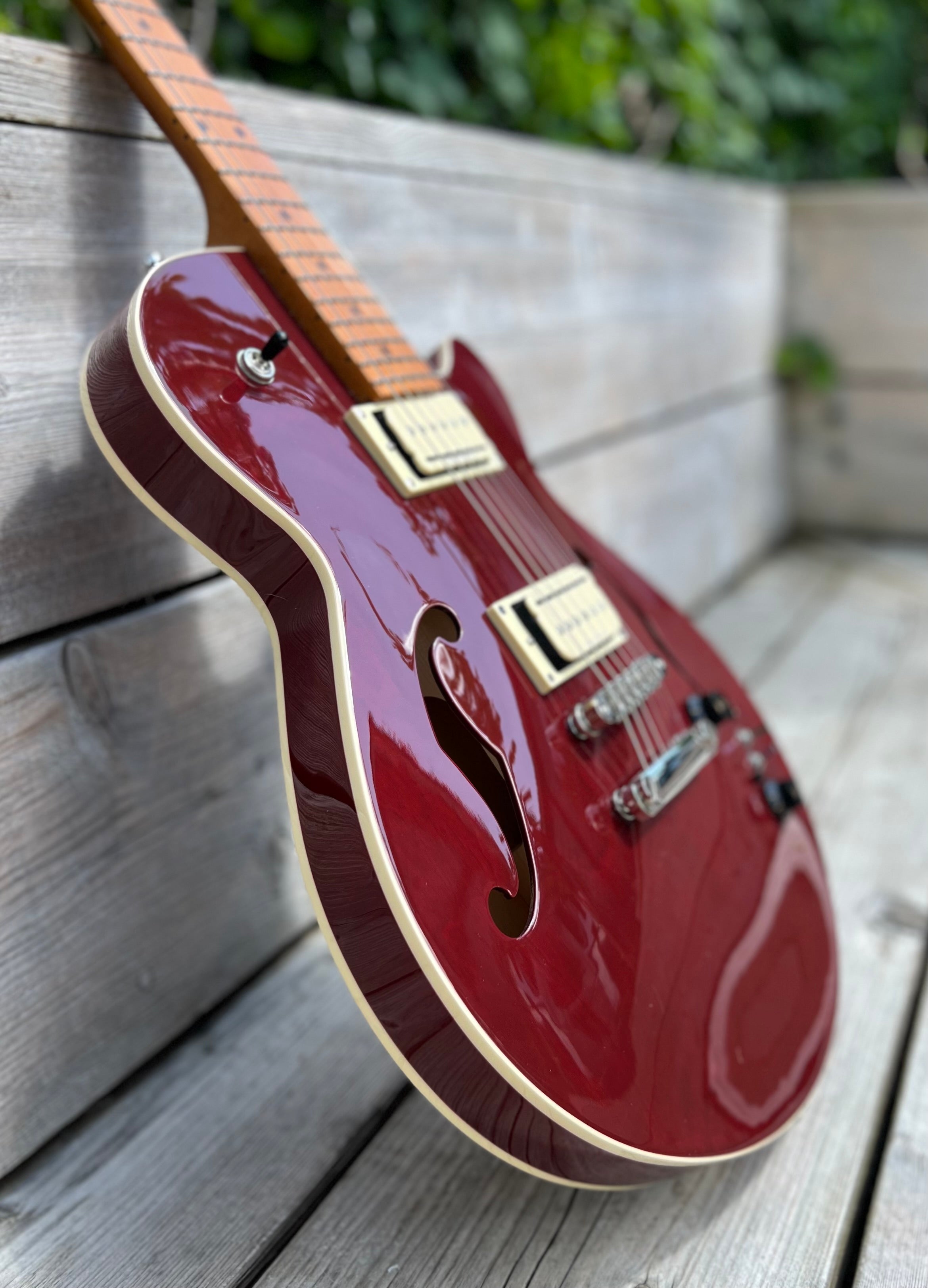 Godin Montreal Premiere Pro Semi-Acoustic Guitar ~ Aztek Red, Electric Guitar for sale at Richards Guitars.