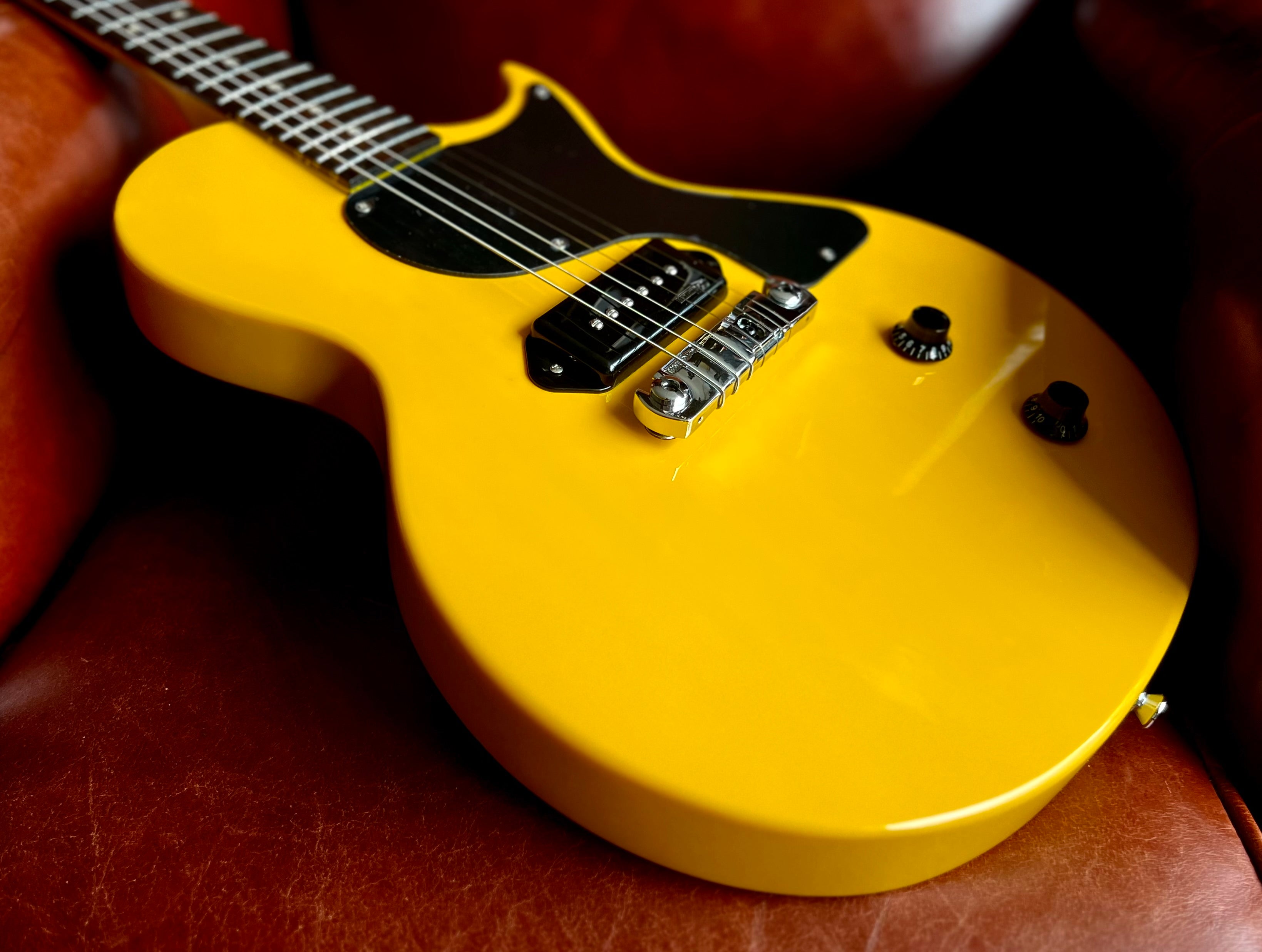 Vintage V120TVY ReIssued Electric Guitar ~ TV Yellow, Electric Guitar for sale at Richards Guitars.