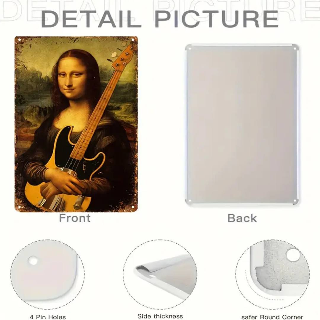 Guitar Wall Art "Mona Lisa On Bass" -  Wall / Desktop Artwork, Accessory for sale at Richards Guitars.