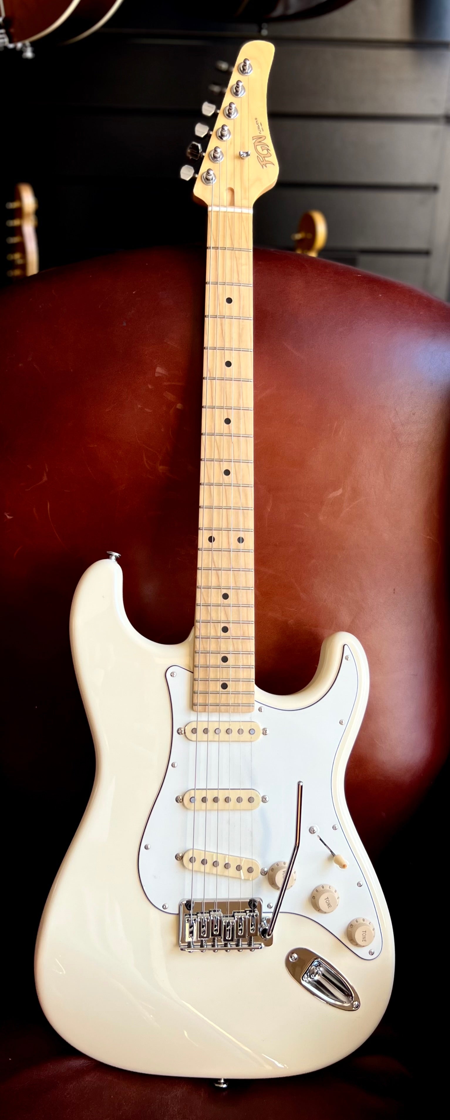 FGN Guitars Boundary BST Olympic White, Electric Guitar for sale at Richards Guitars.