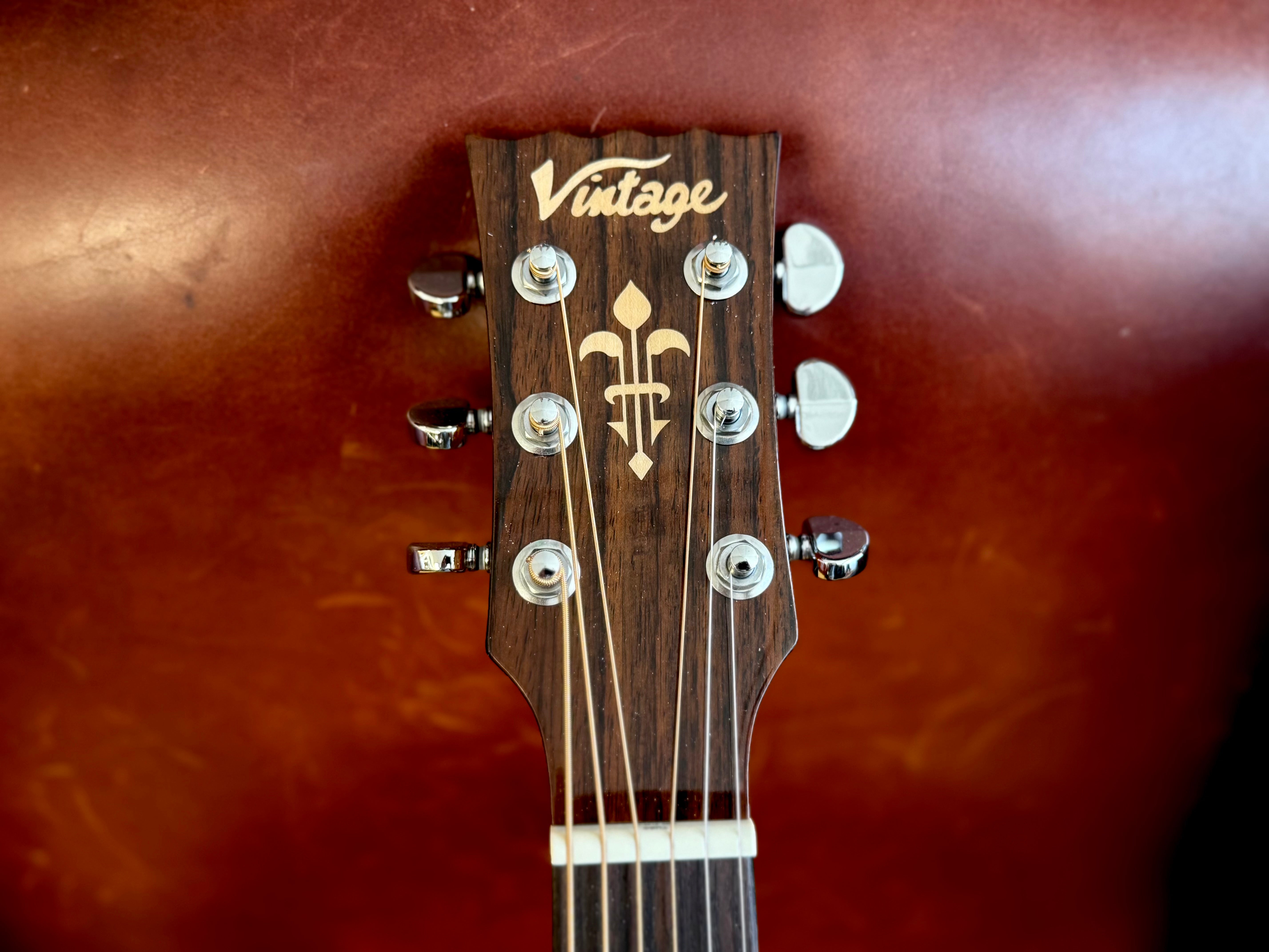 Vintage V1850 Performer Series Acoustic Parlour Guitar ~ Natural Gloss