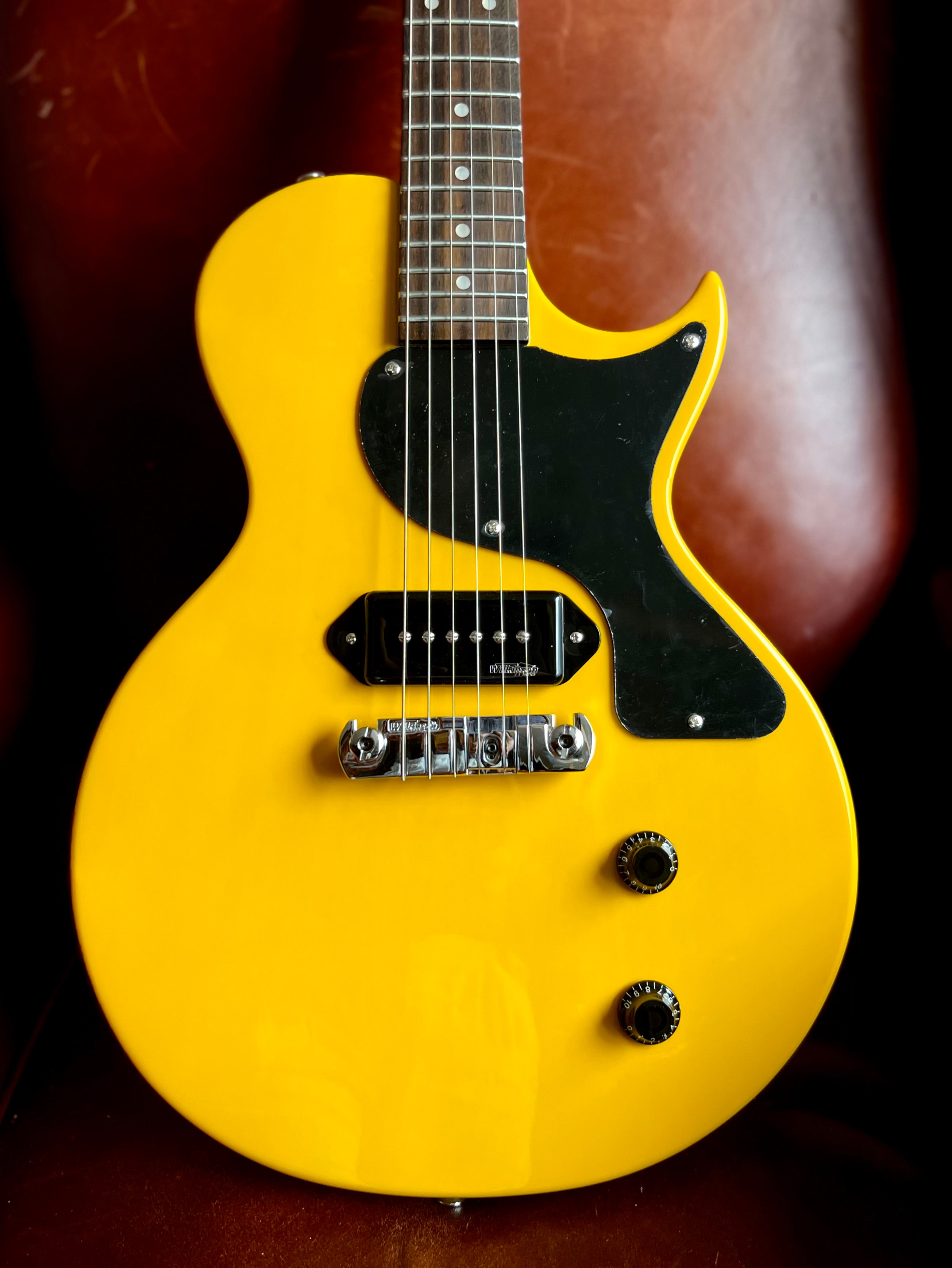 Vintage V120TVY ReIssued Electric Guitar ~ TV Yellow, Electric Guitar for sale at Richards Guitars.