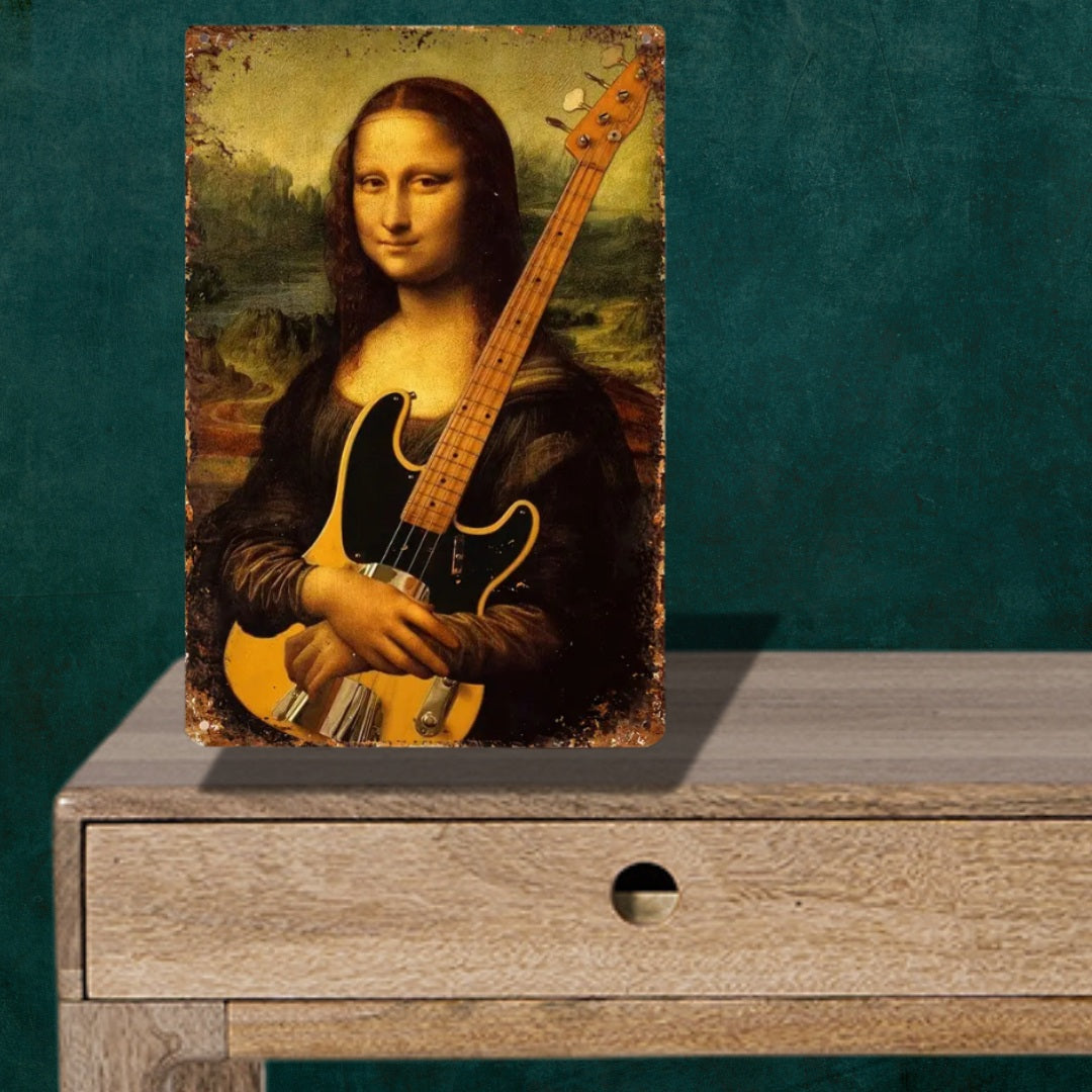 Accessory - Guitar Wall Art "Mona Lisa On Bass" -  Wall / Desktop Artwork