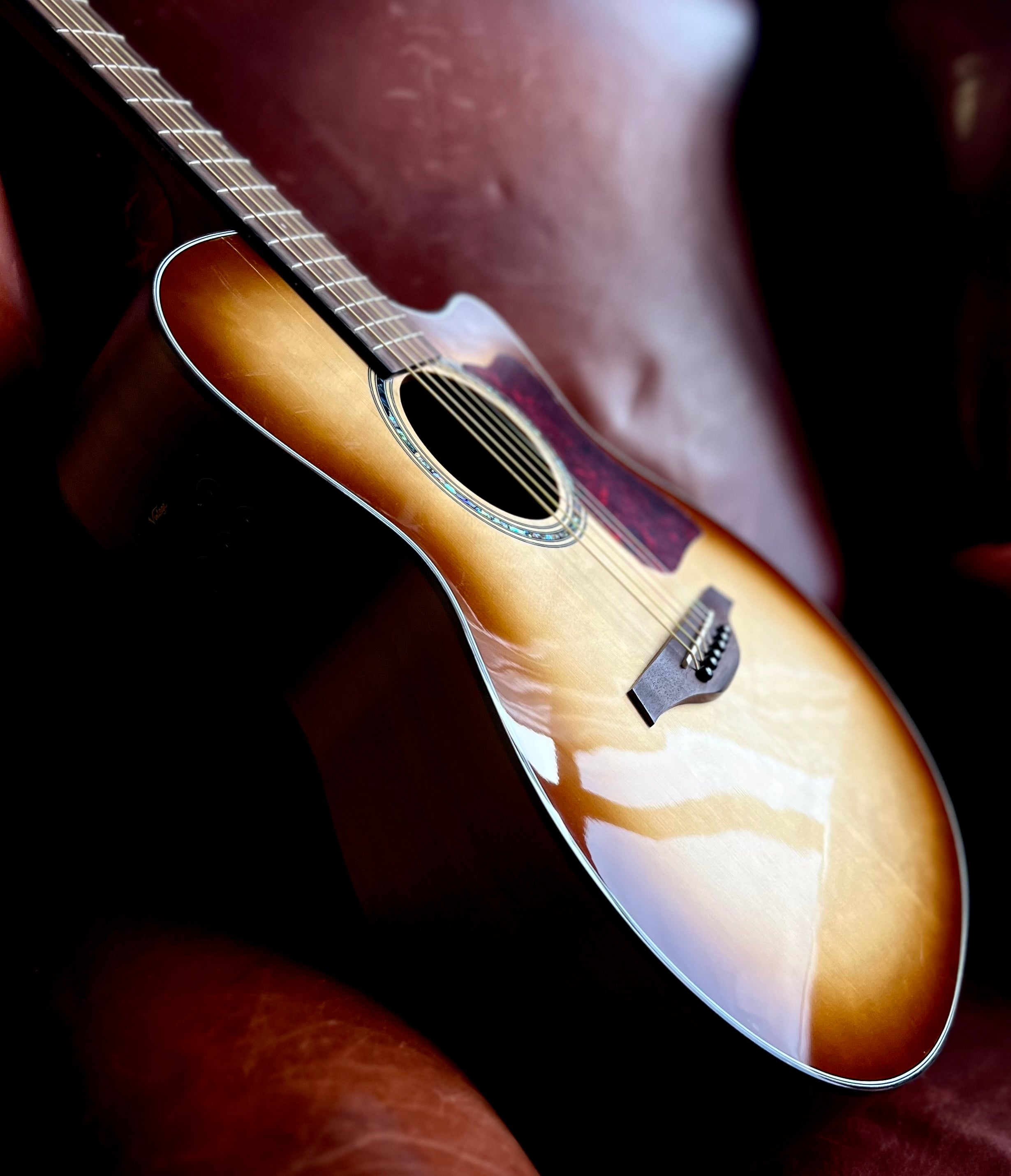 Vintage VGA990 Electro-Acoustic Sweetwater Guitar ~ Sunburst, Electro Acoustic Guitar for sale at Richards Guitars.