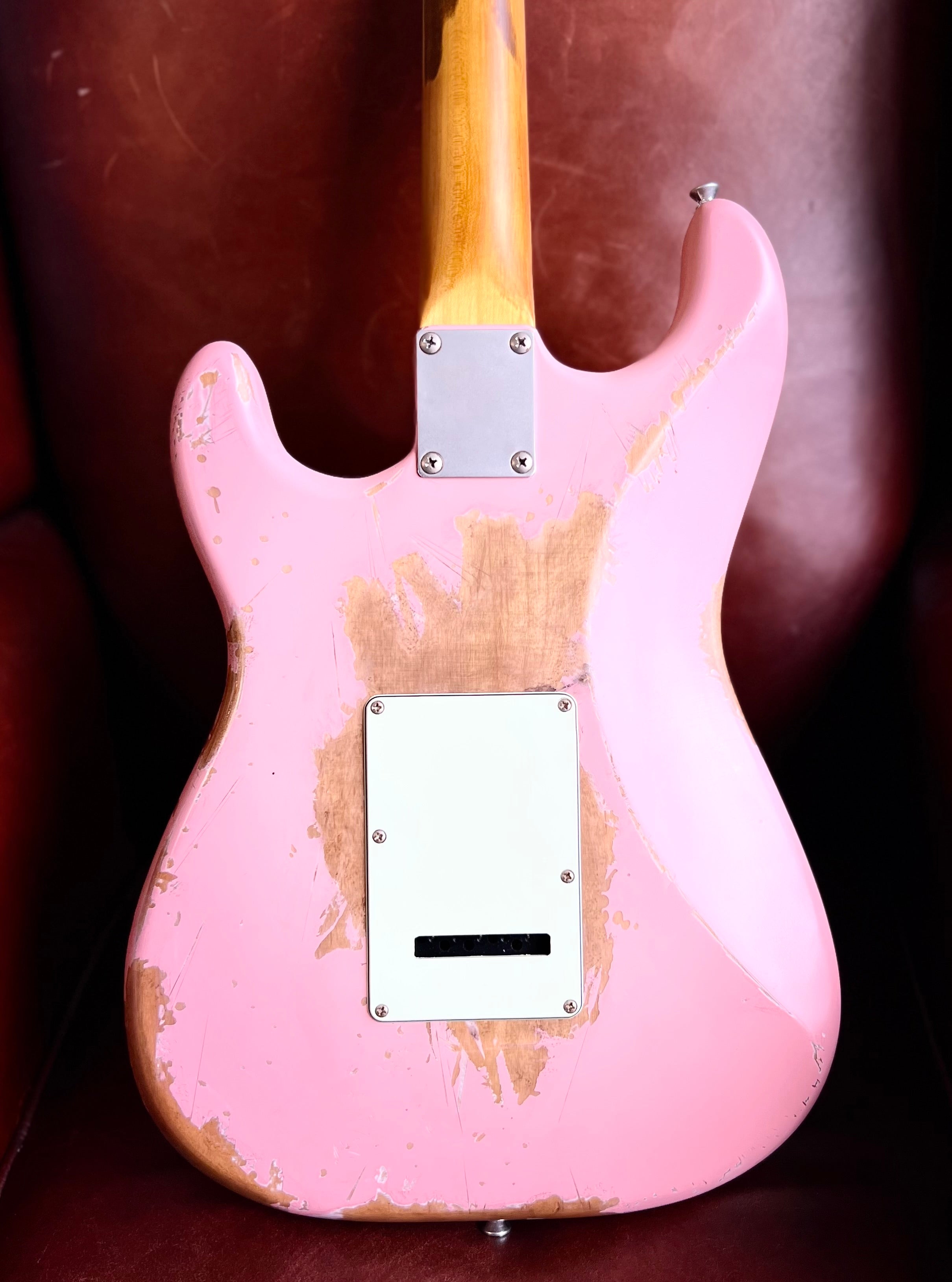 Vintage Proshop Post Apocalypse Radioactive Pink Electric Guitar, Electric Guitar for sale at Richards Guitars.