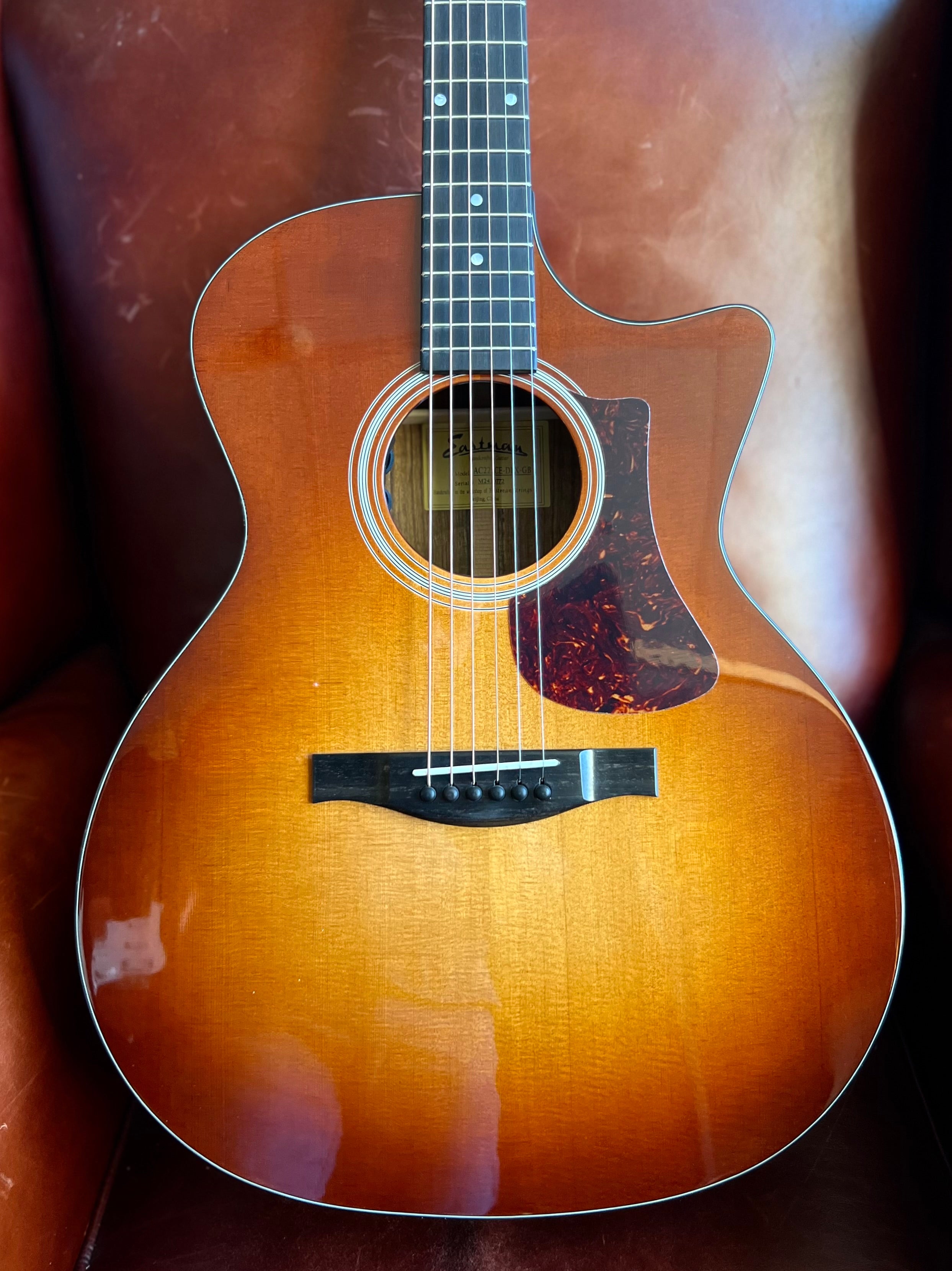 Eastman AC222CE-DLX-GB (Price inc. Custom Pro Setup Package), Electro Acoustic Guitar for sale at Richards Guitars.