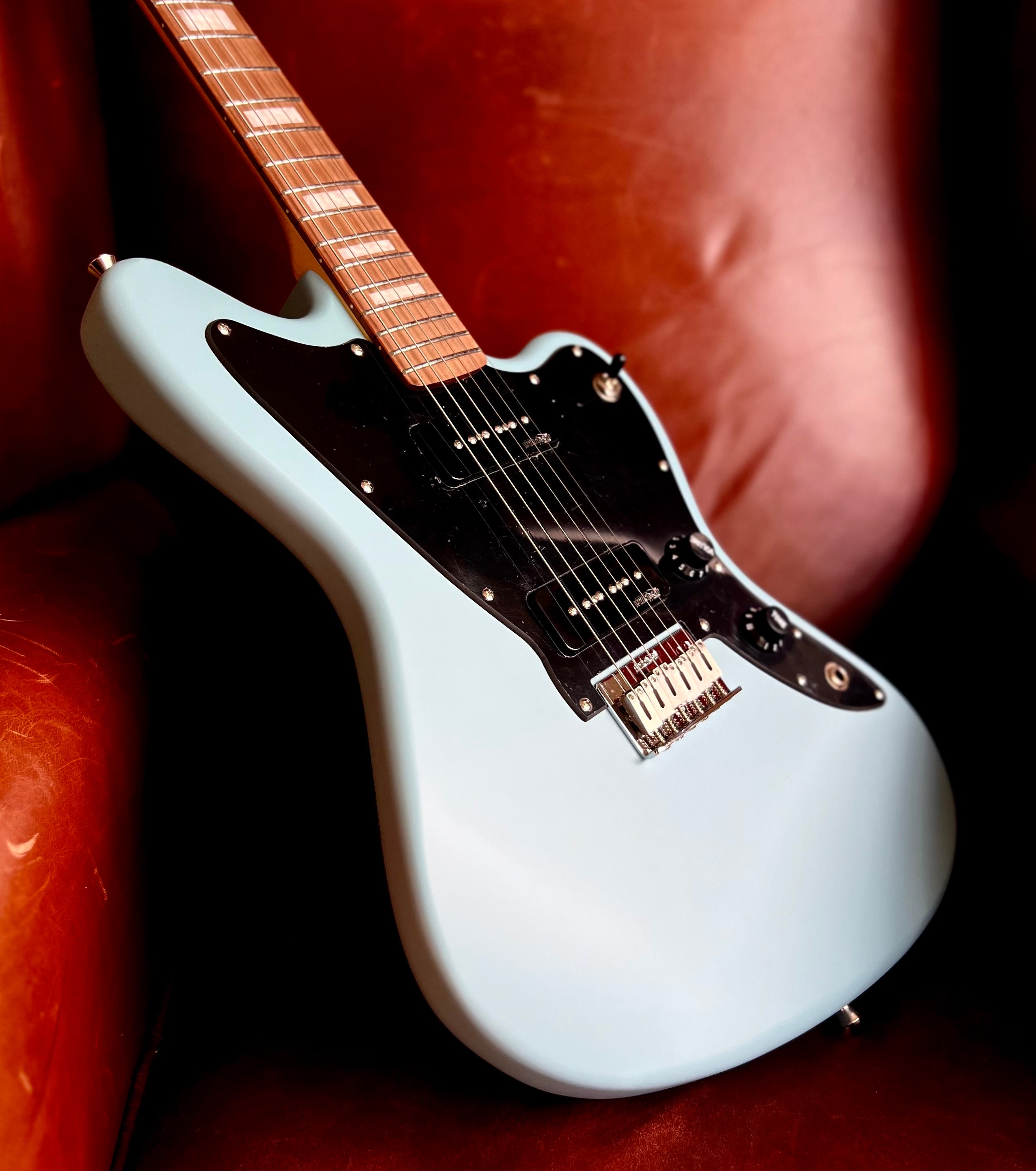 Vintage V65H ReIssued Hard Tail Electric Guitar ~ Satin Blue, Electric Guitar for sale at Richards Guitars.