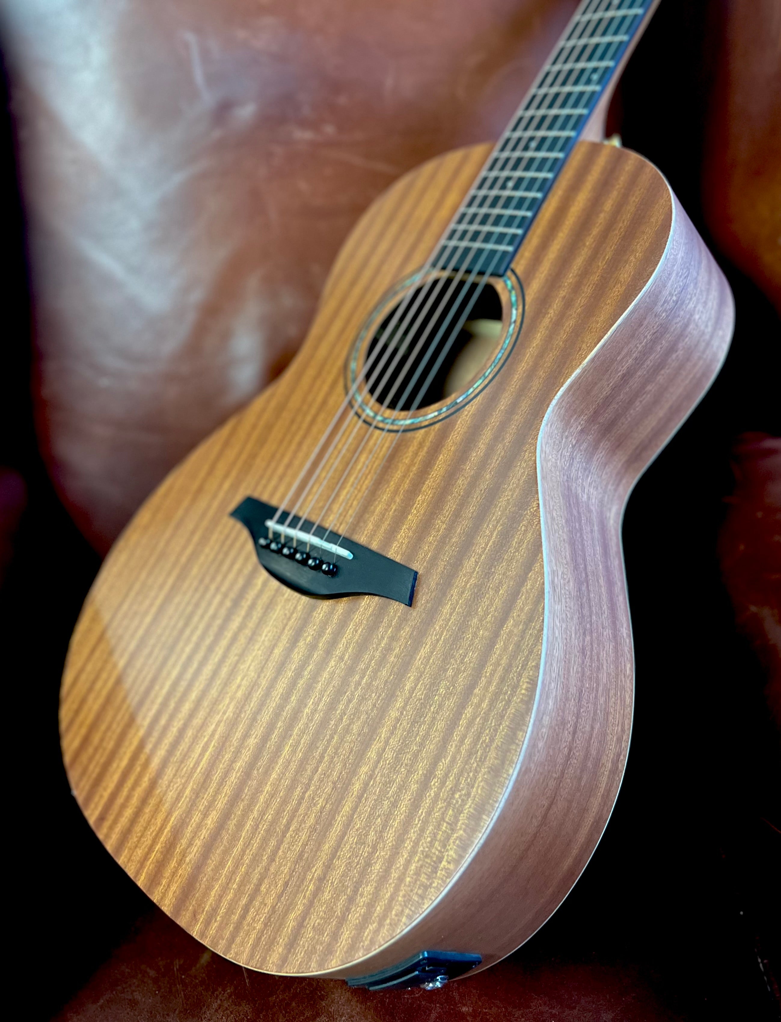 Vintage VE800MH Mahogany Series 'Parlour' Electro-Acoustic Guitar ~ Satin Mahogany, Electro Acoustic Guitar for sale at Richards Guitars.