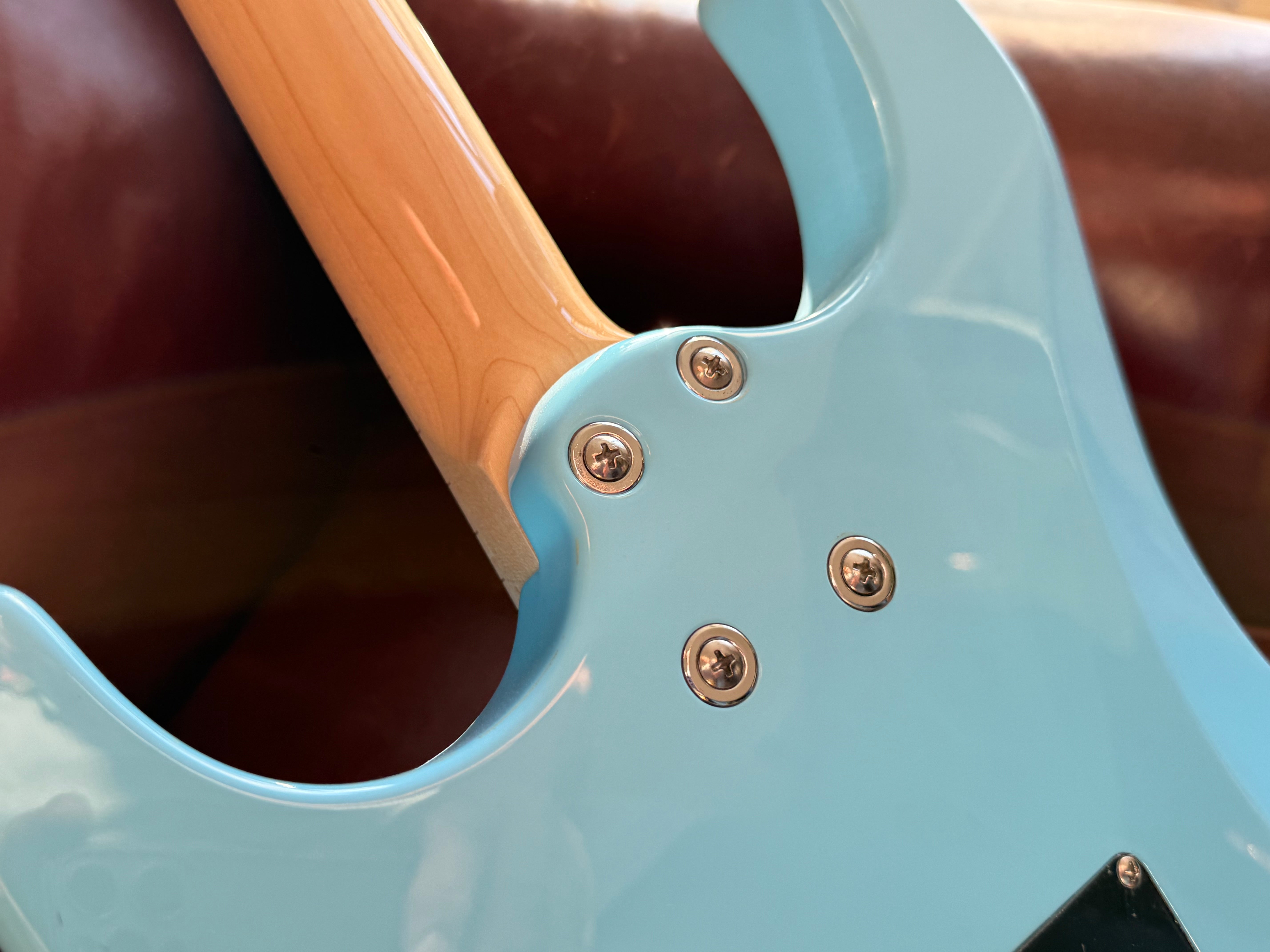 Vintage V6M24 ReIssued Electric Guitar ~ Laguna Blue, Electric Guitar for sale at Richards Guitars.