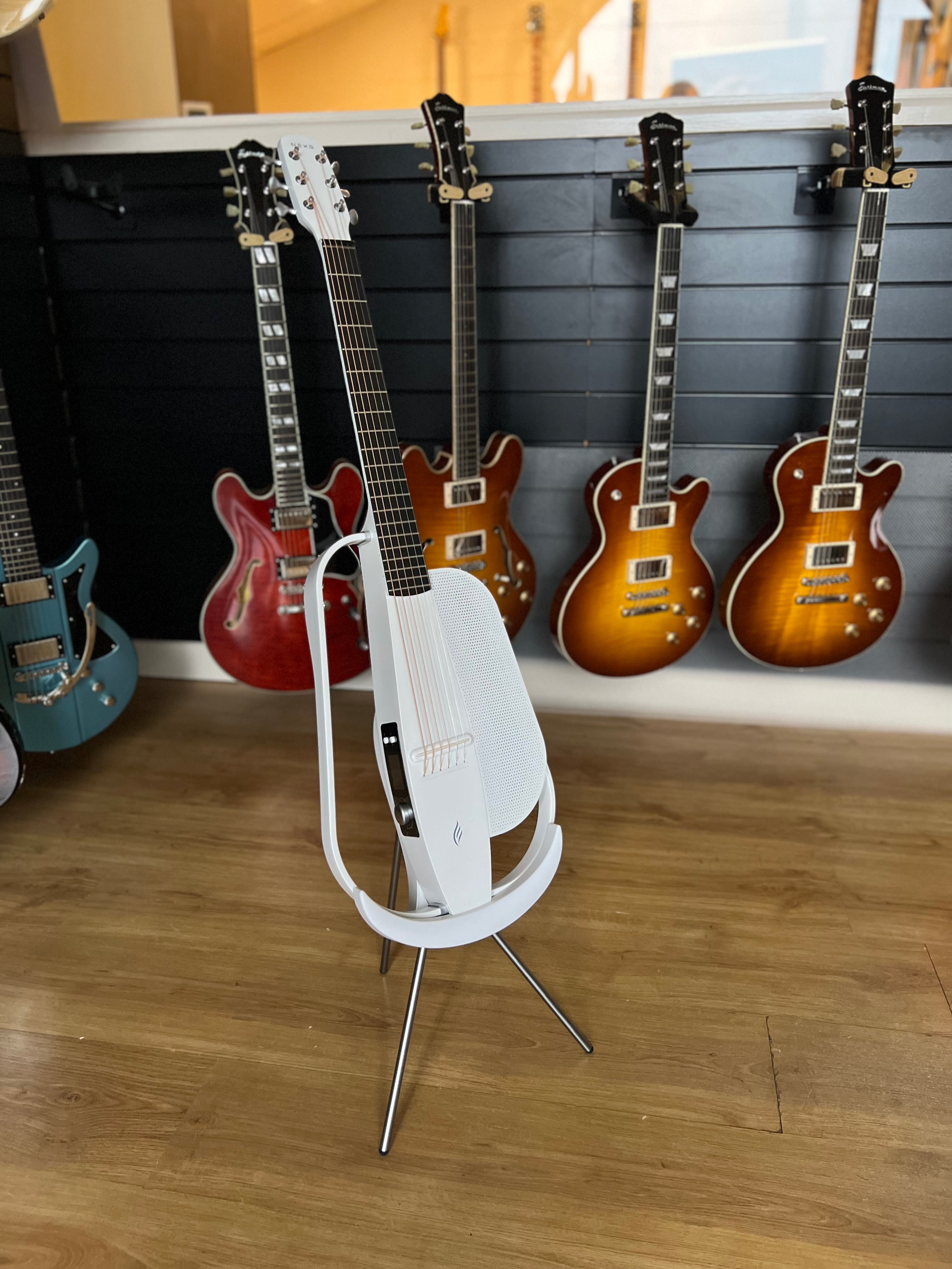 Enya NEXG2 White Guitar and Looper Pedal & Mic Package, Electro Acoustic Guitar for sale at Richards Guitars.