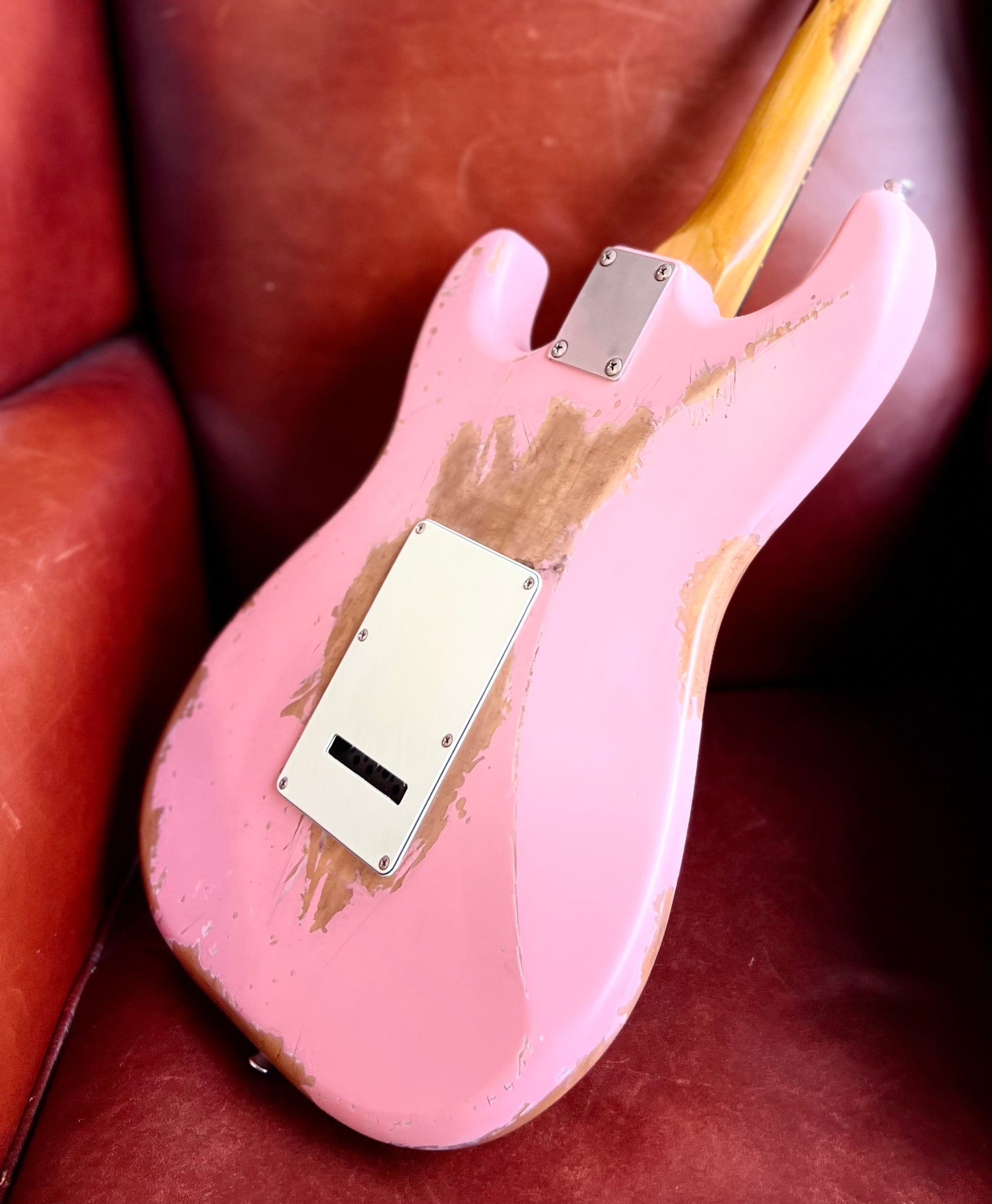 Vintage Proshop Post Apocalypse Radioactive Pink Electric Guitar, Electric Guitar for sale at Richards Guitars.