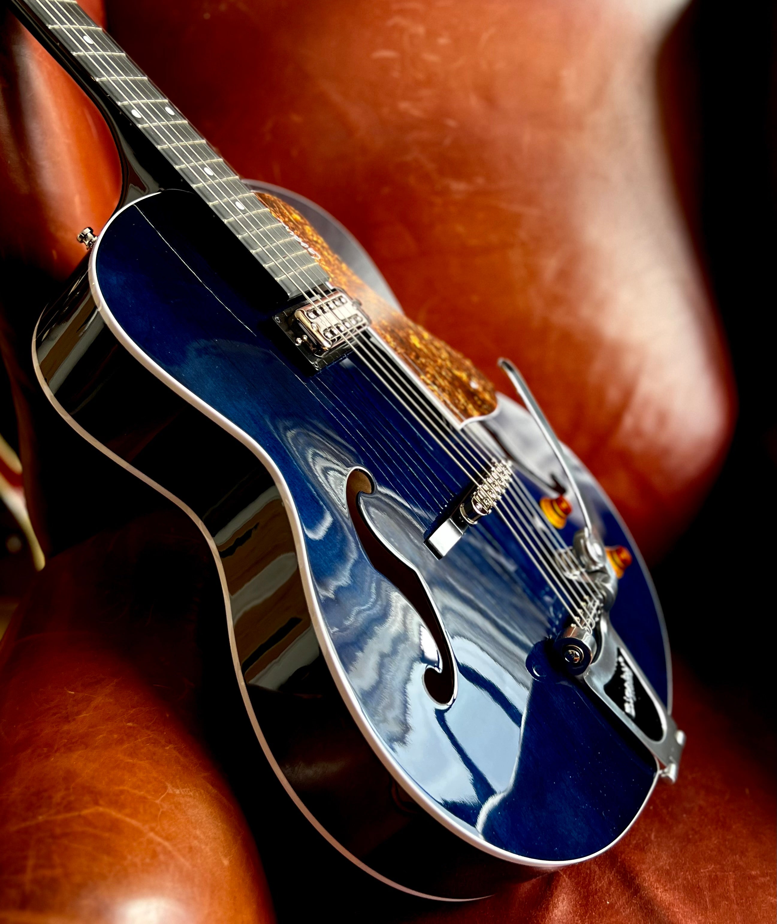 Godin 5th Avenue Nightclub Semi-Acoustic Guitar ~ Indigo Blue, Electric Guitar for sale at Richards Guitars.