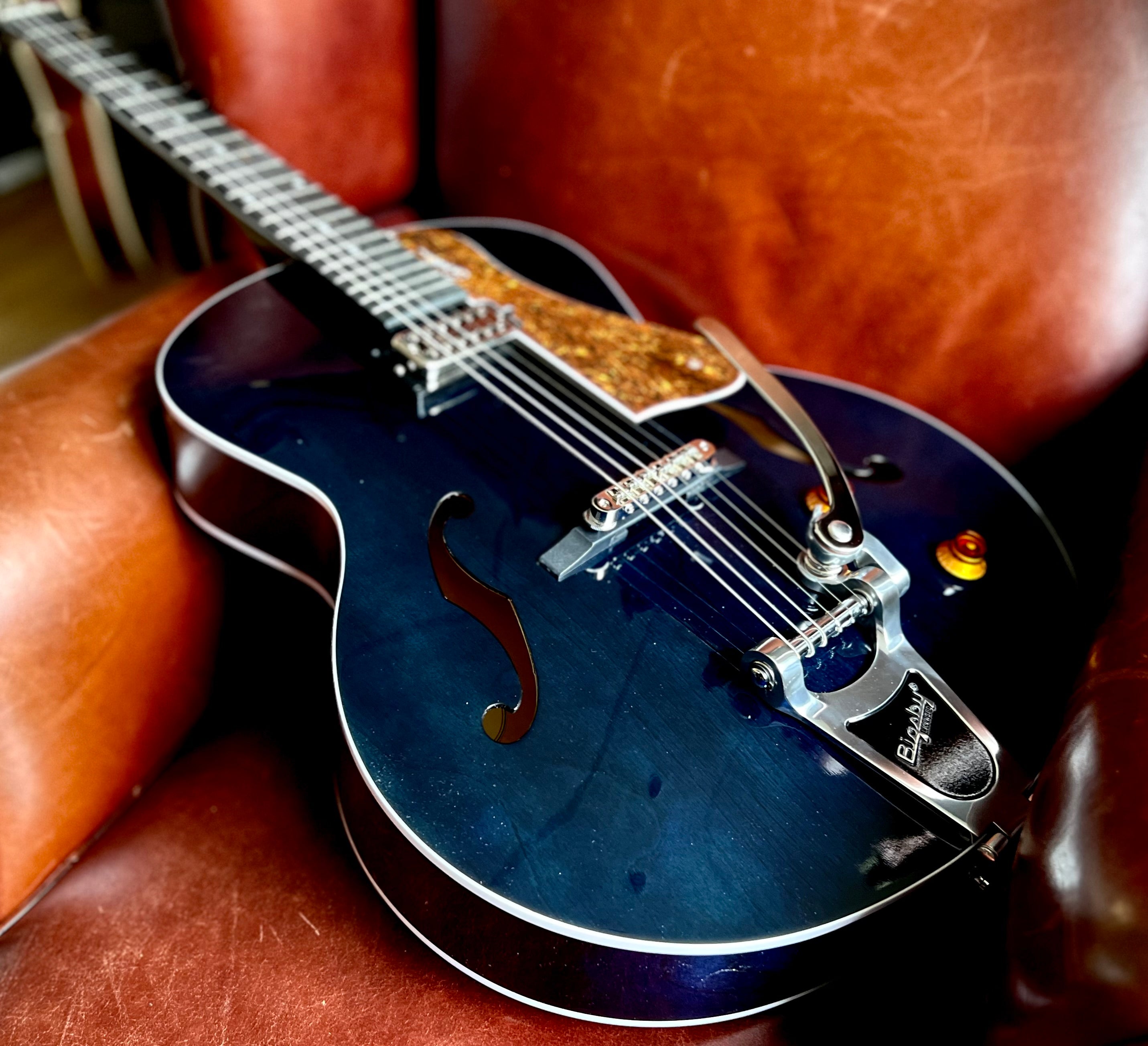 Godin 5th Avenue Nightclub Semi-Acoustic Guitar ~ Indigo Blue, Electric Guitar for sale at Richards Guitars.