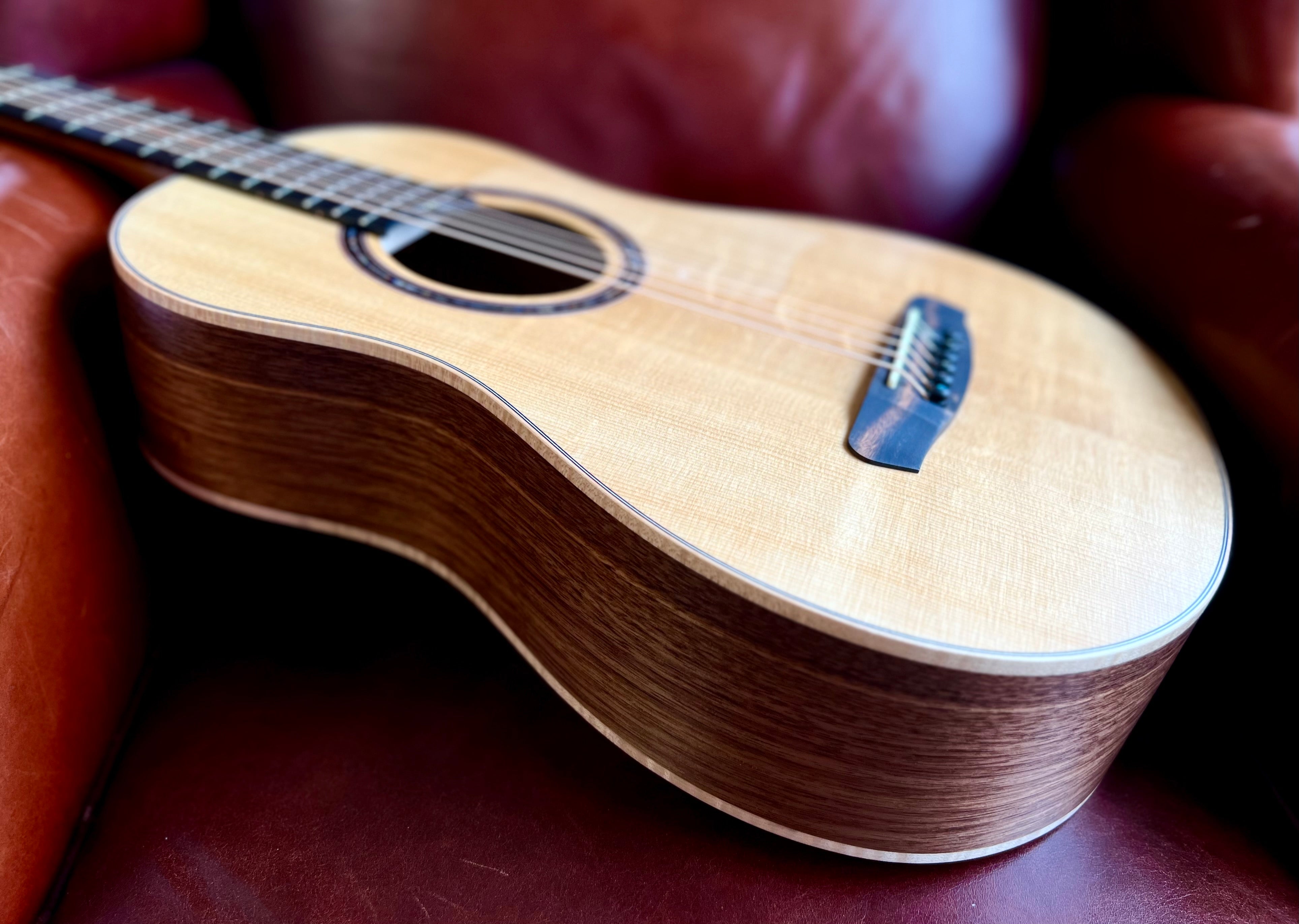 Dowina Walnut BV Deluxe Torrified Swiss Moon Spruce W' Semi Gloss Finish, Acoustic Guitar for sale at Richards Guitars.