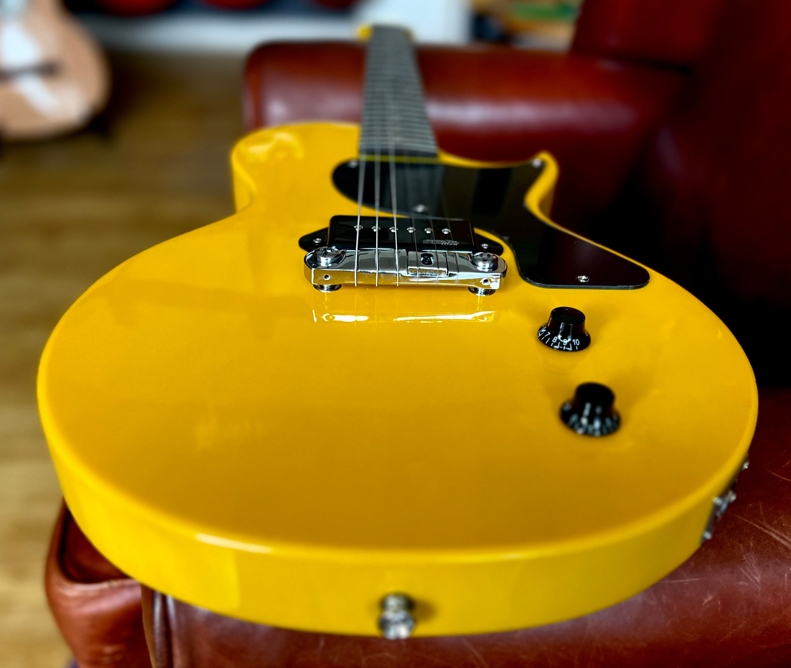 Vintage V120TVY ReIssued Electric Guitar ~ TV Yellow, Electric Guitar for sale at Richards Guitars.