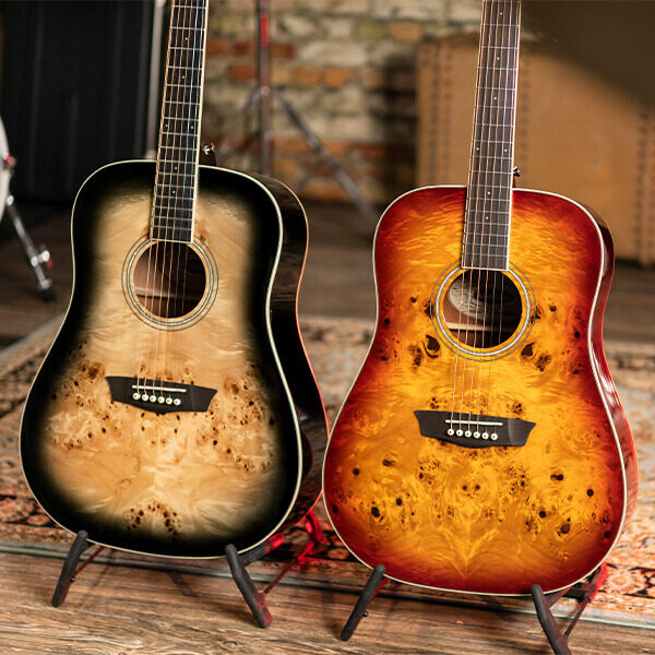 Washburn BURL D - Dreadnought - Amber Fade Electro Acoustic Guitar