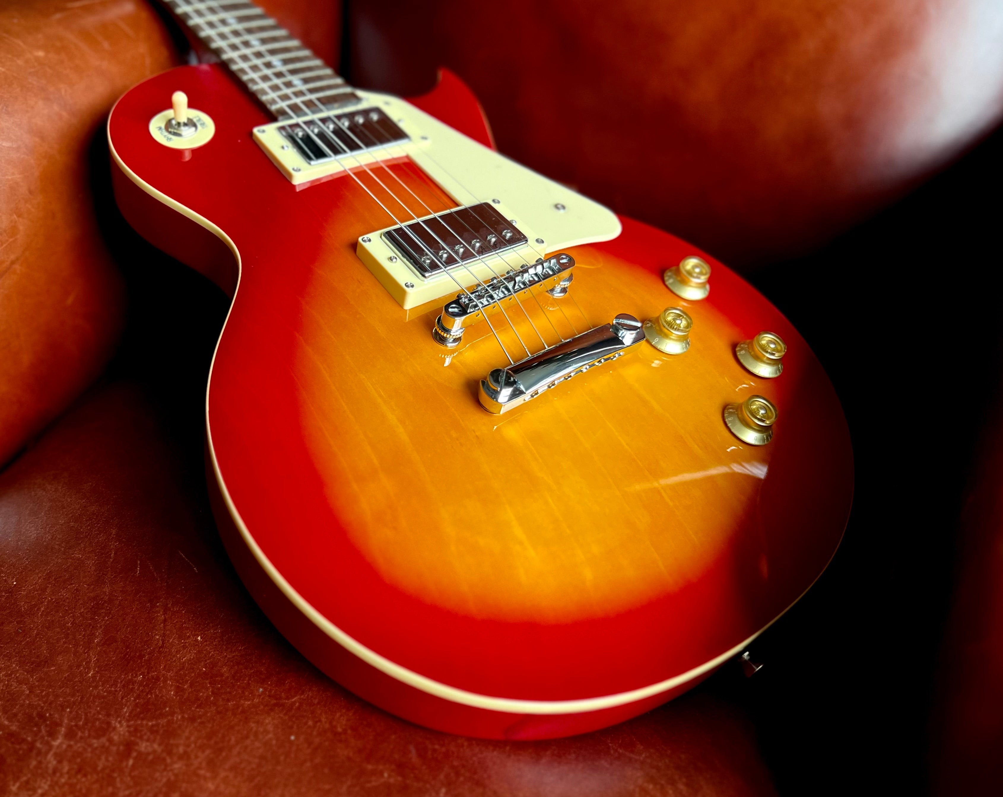 Vintage V100CS Electric Guitar Cherry Sunburst, Electric Guitar for sale at Richards Guitars.