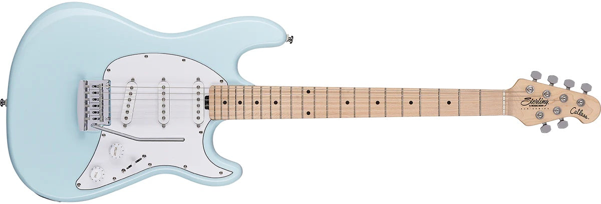 Sterling By Musicman CUTLASS CT30 SSS DAPHNE BLUE MN, Electric Guitar for sale at Richards Guitars.