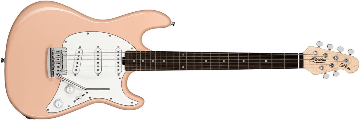 Sterling By Musicman SUB CUTLASS SSS PUEBLO PINK L1, Electric Guitar for sale at Richards Guitars.