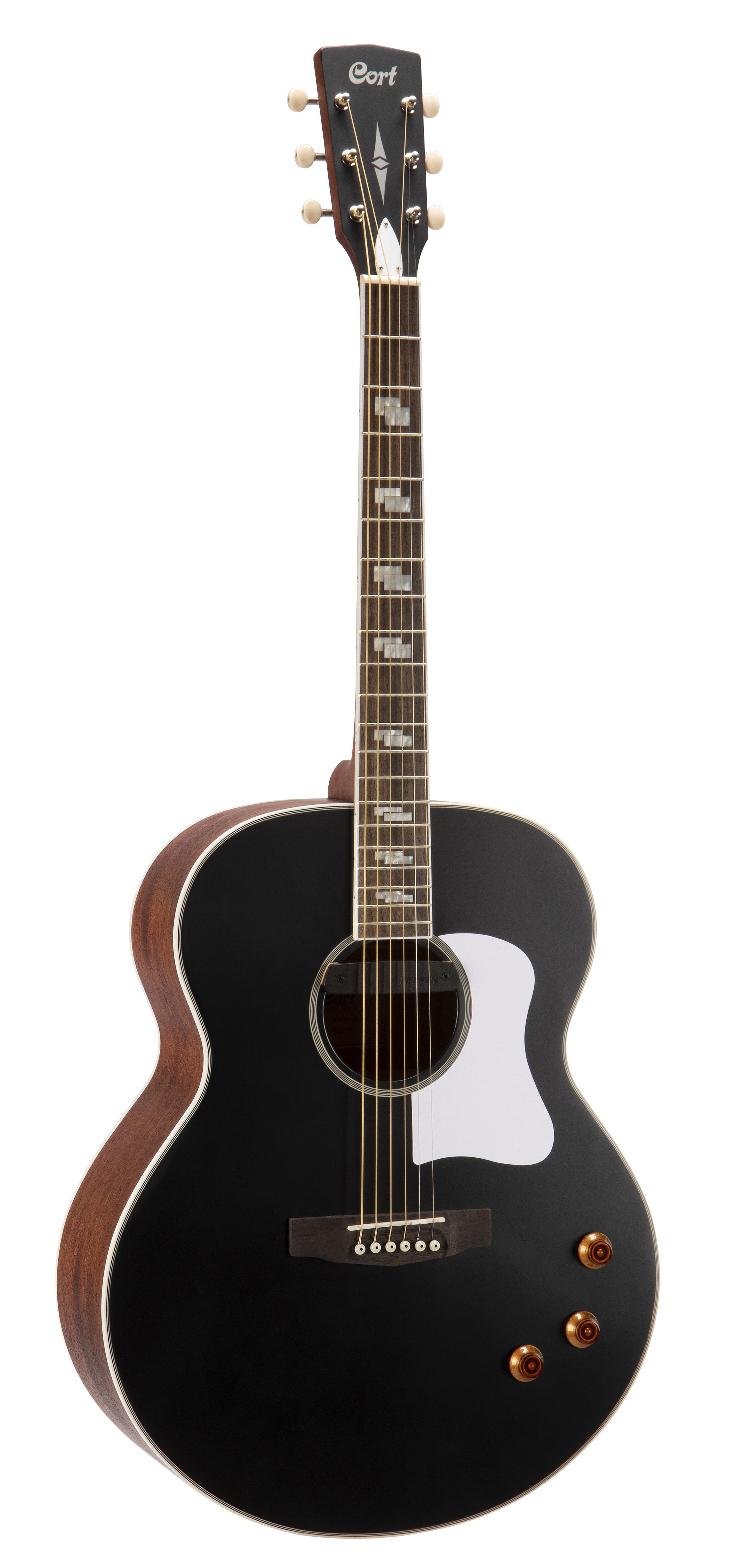 Cort CJ Retro Vintage Black Matte, Acoustic Guitar for sale at Richards Guitars.