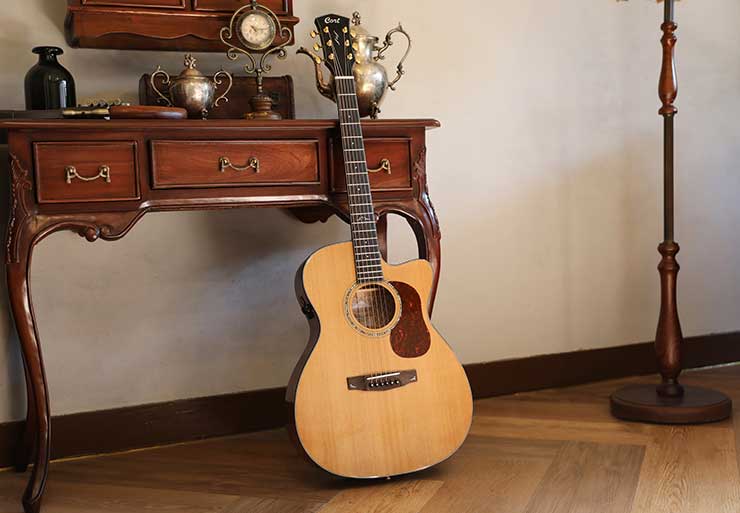 Cort Gold OC6 w/case Natural, Electro Acoustic Guitar for sale at Richards Guitars.