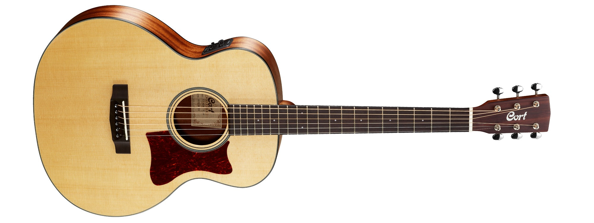 Cort Little CJ Travel Electro Acoustic w/Bag Open Pore, Electro Acoustic Guitar for sale at Richards Guitars.