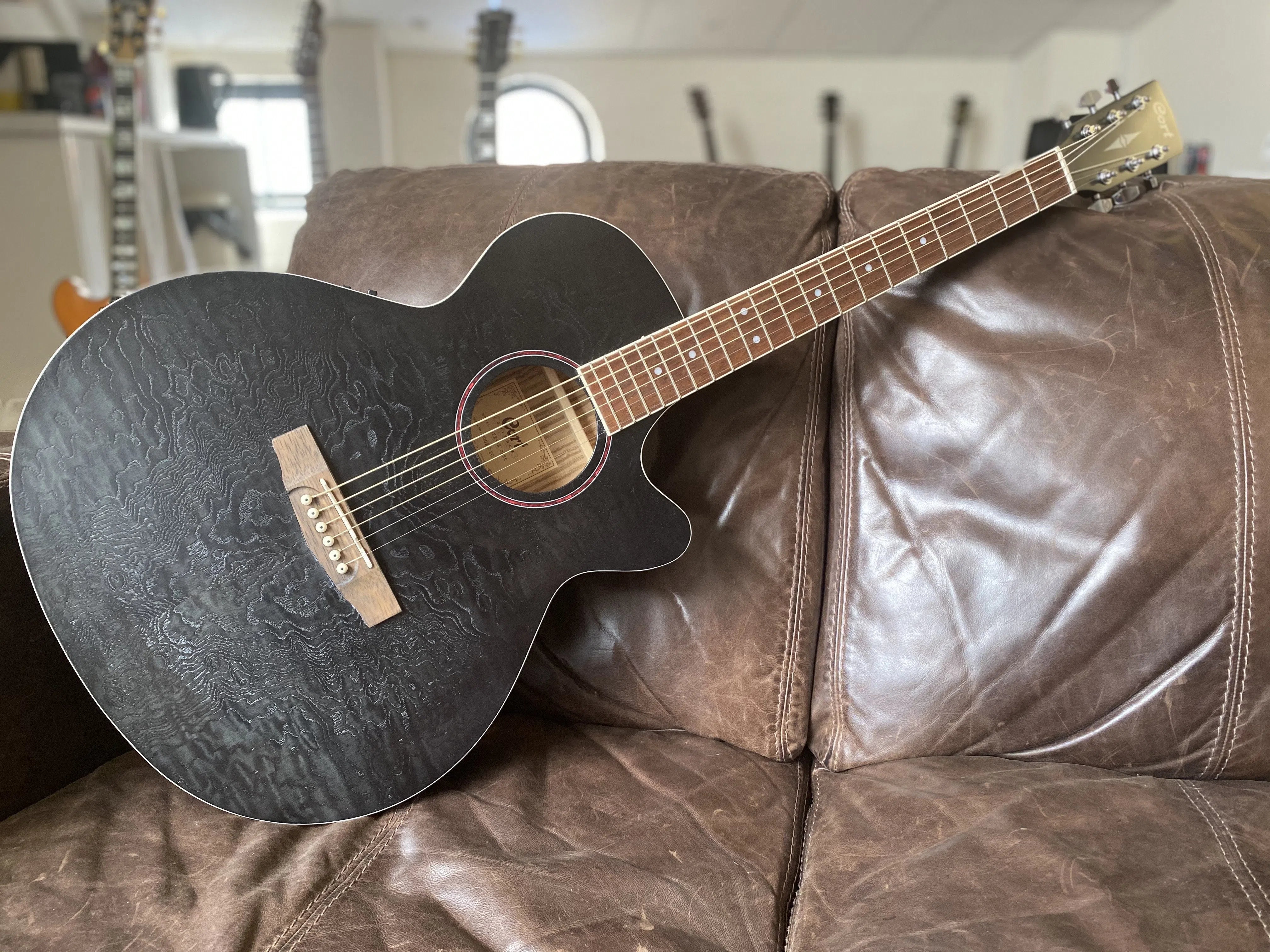 Cort SFX-AB-OP-BK Electro-acoustic Black Satin, Electro Acoustic Guitar for sale at Richards Guitars.