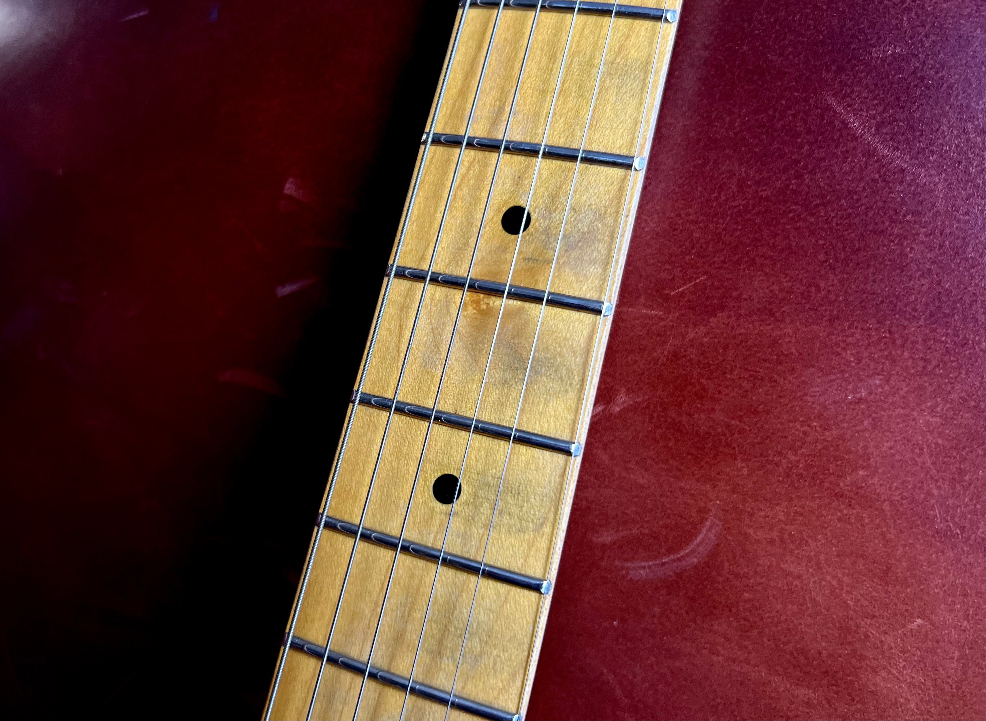 Vintage* V52MRBS Distressed Butterscotch Electric Guitar, Electric Guitar for sale at Richards Guitars.