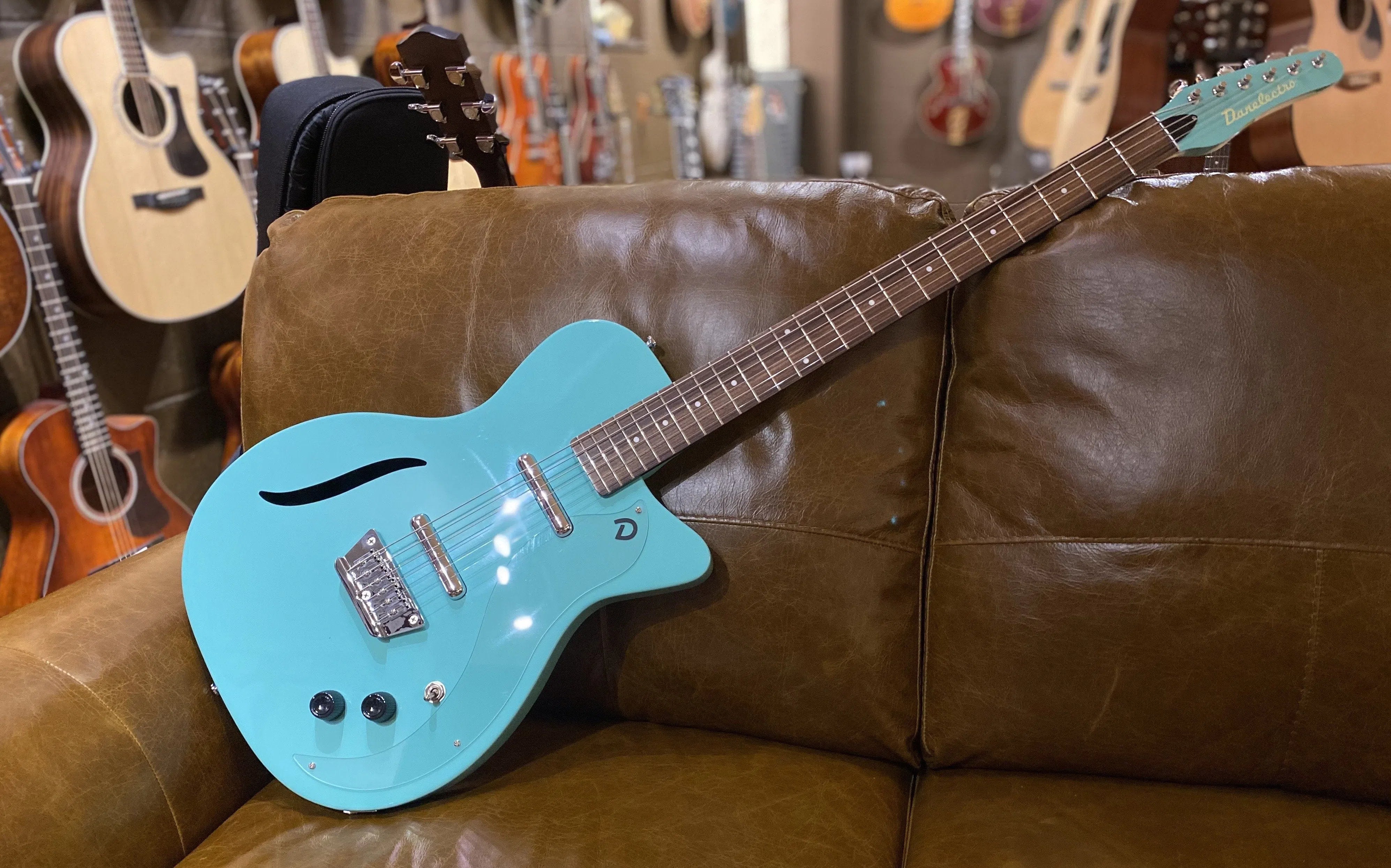 Danelectro Vintage '56 Baritone Guitar ~ Dark Aqua, Electric Guitar for sale at Richards Guitars.