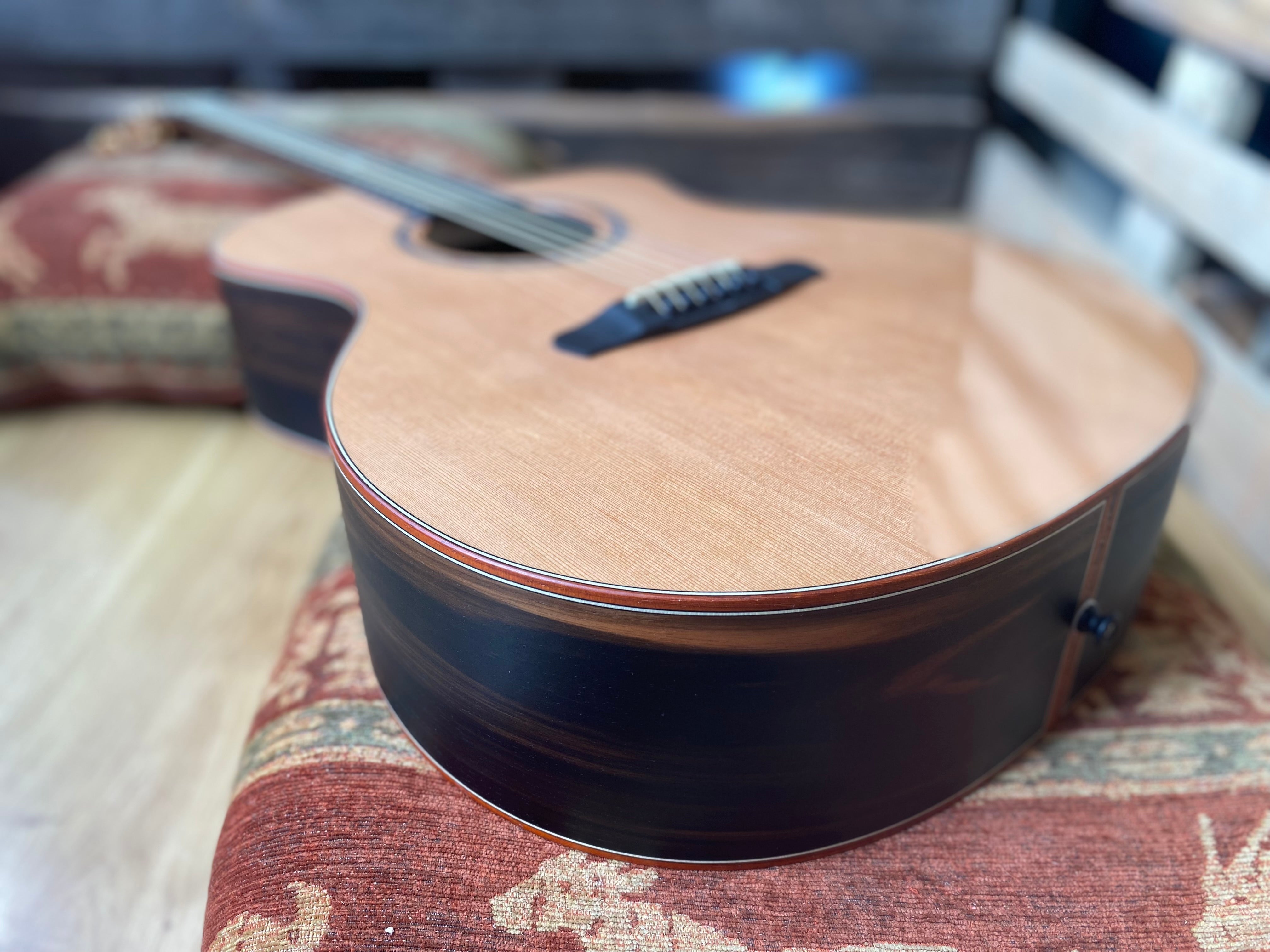 Dowina Figured Ebony GAC Deluxe Masters With Torrifed Swiss Moon Spruce Top, Acoustic Guitar for sale at Richards Guitars.