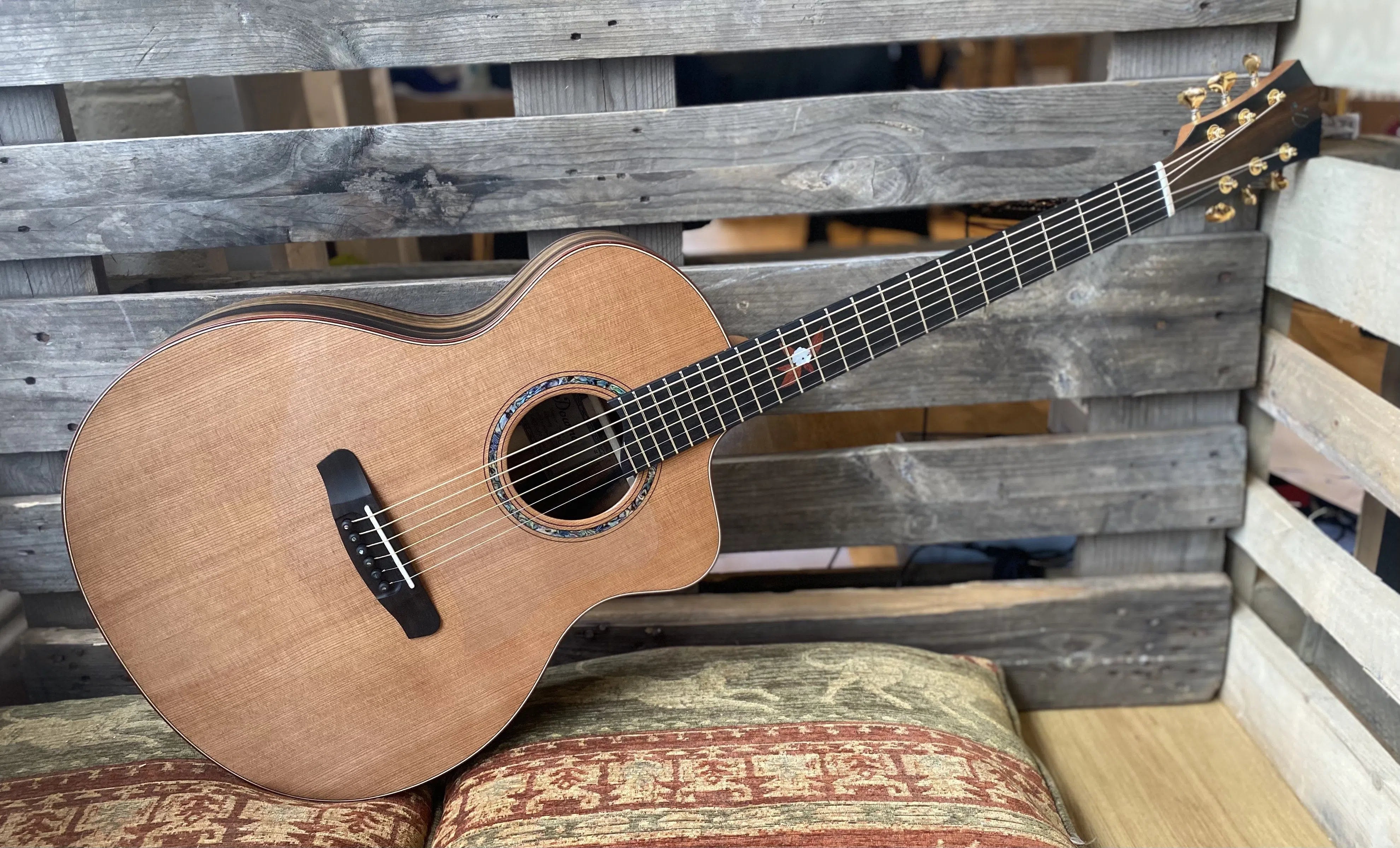 Dowina Figured Ebony GAC Deluxe Masters With Torrifed Swiss Moon Spruce Top, Acoustic Guitar for sale at Richards Guitars.