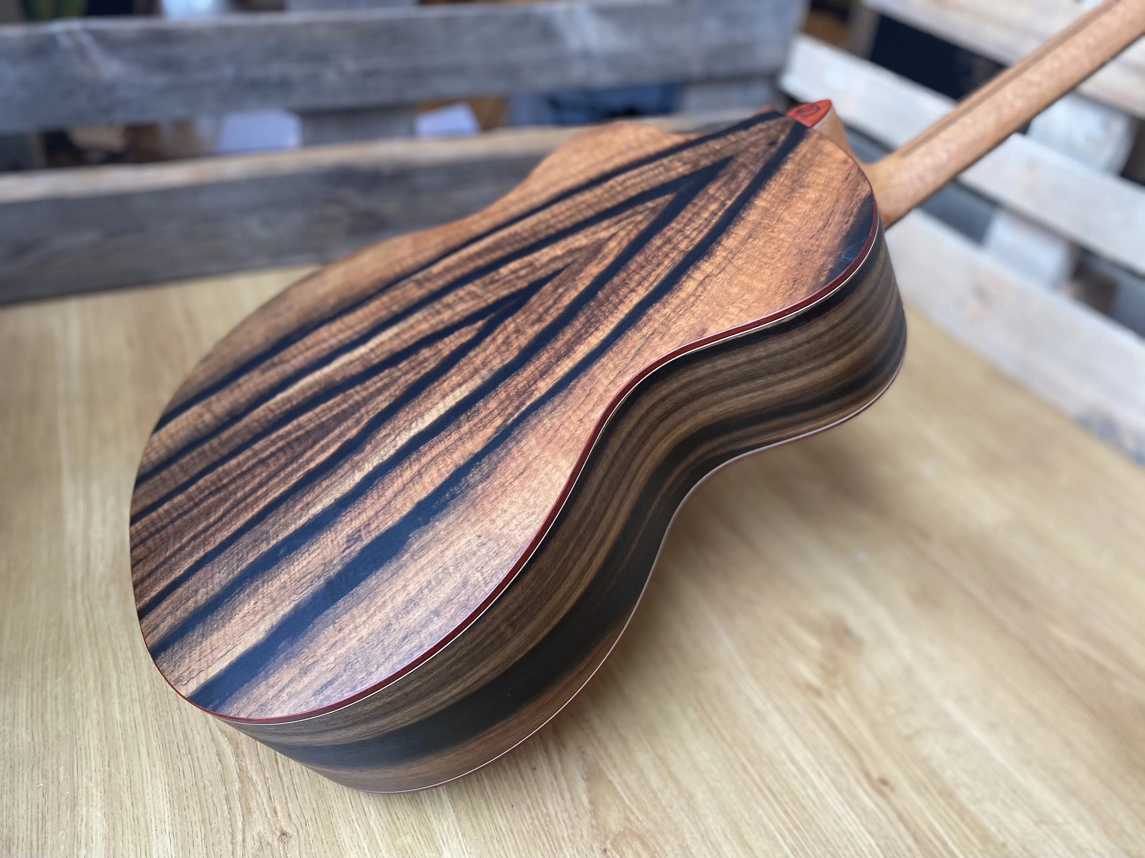 Dowina Figured Ebony GAC Deluxe Masters With Torrifed Swiss Moon Spruce Top, Acoustic Guitar for sale at Richards Guitars.