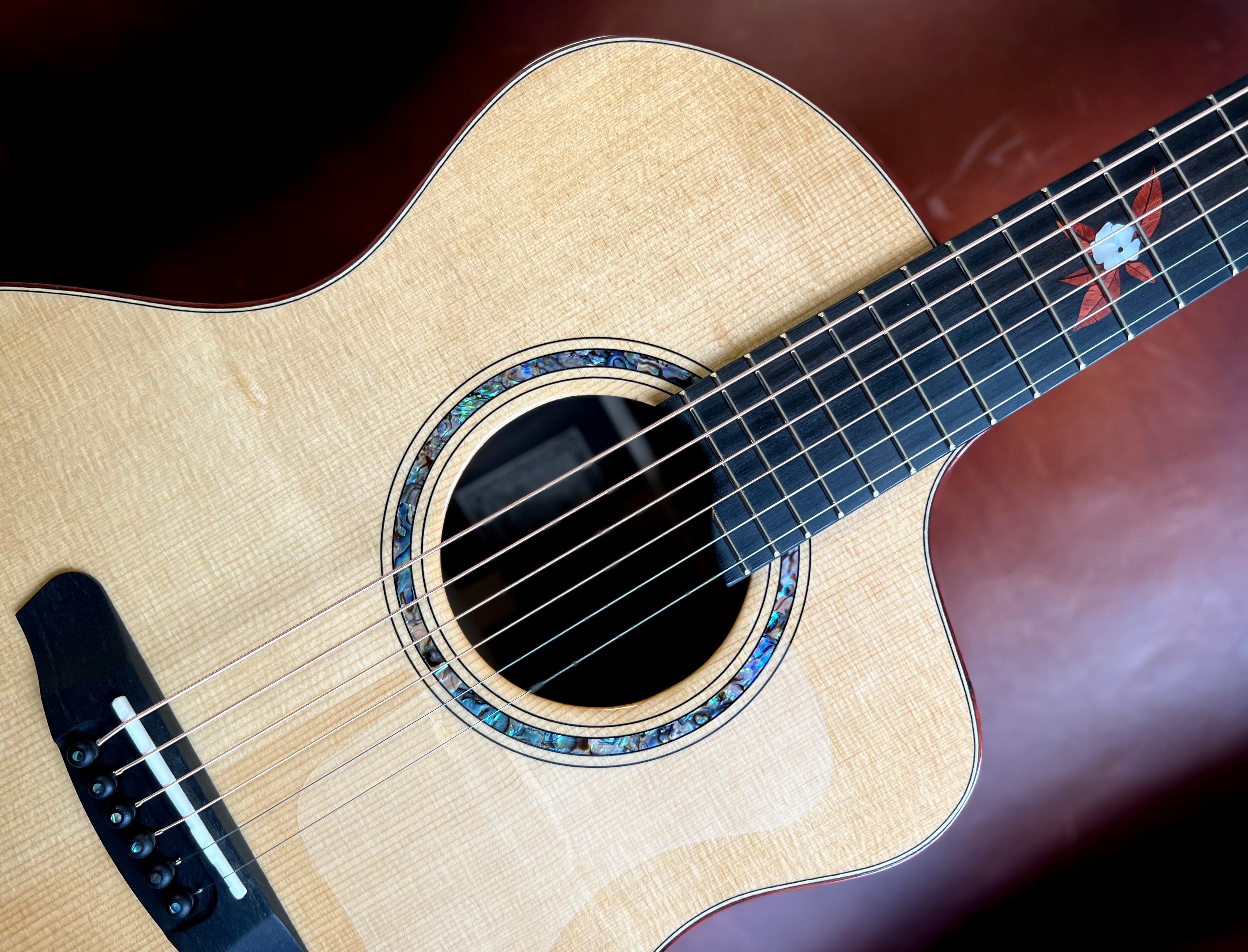 Dowina Figured Ebony GAC Deluxe Masters With Torrifed Swiss Moon Spruce Top