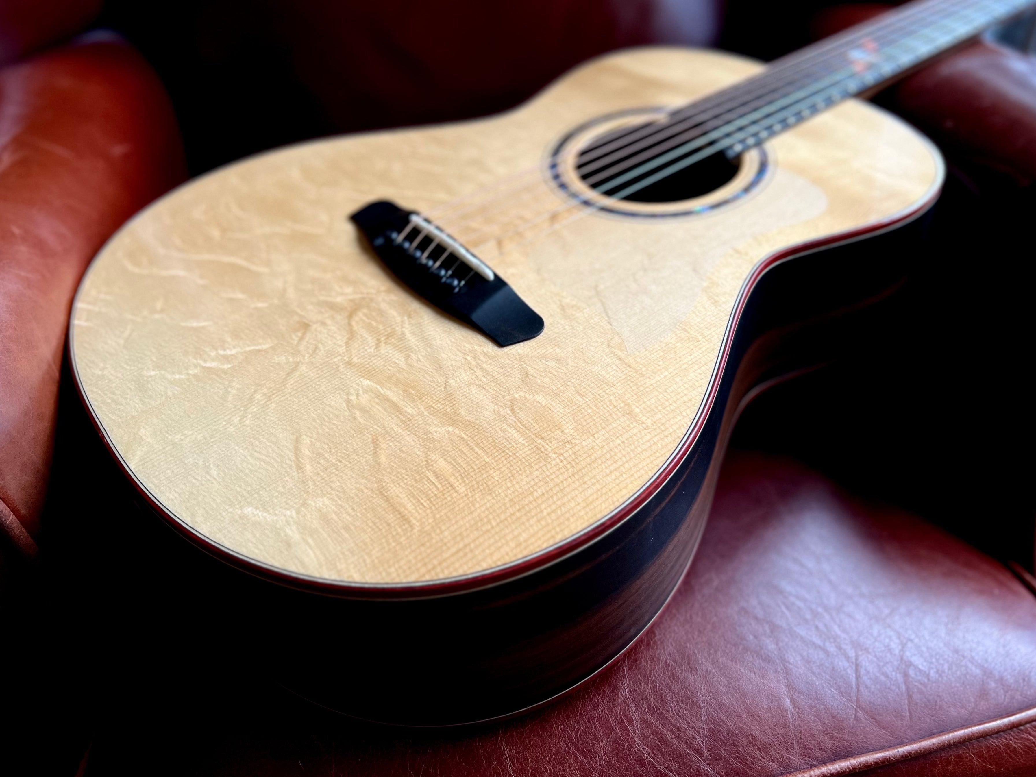 Dowina Figured Ebony OMG Deluxe Masters With Torrifed Swiss Moon Spruce Top, Acoustic Guitar for sale at Richards Guitars.