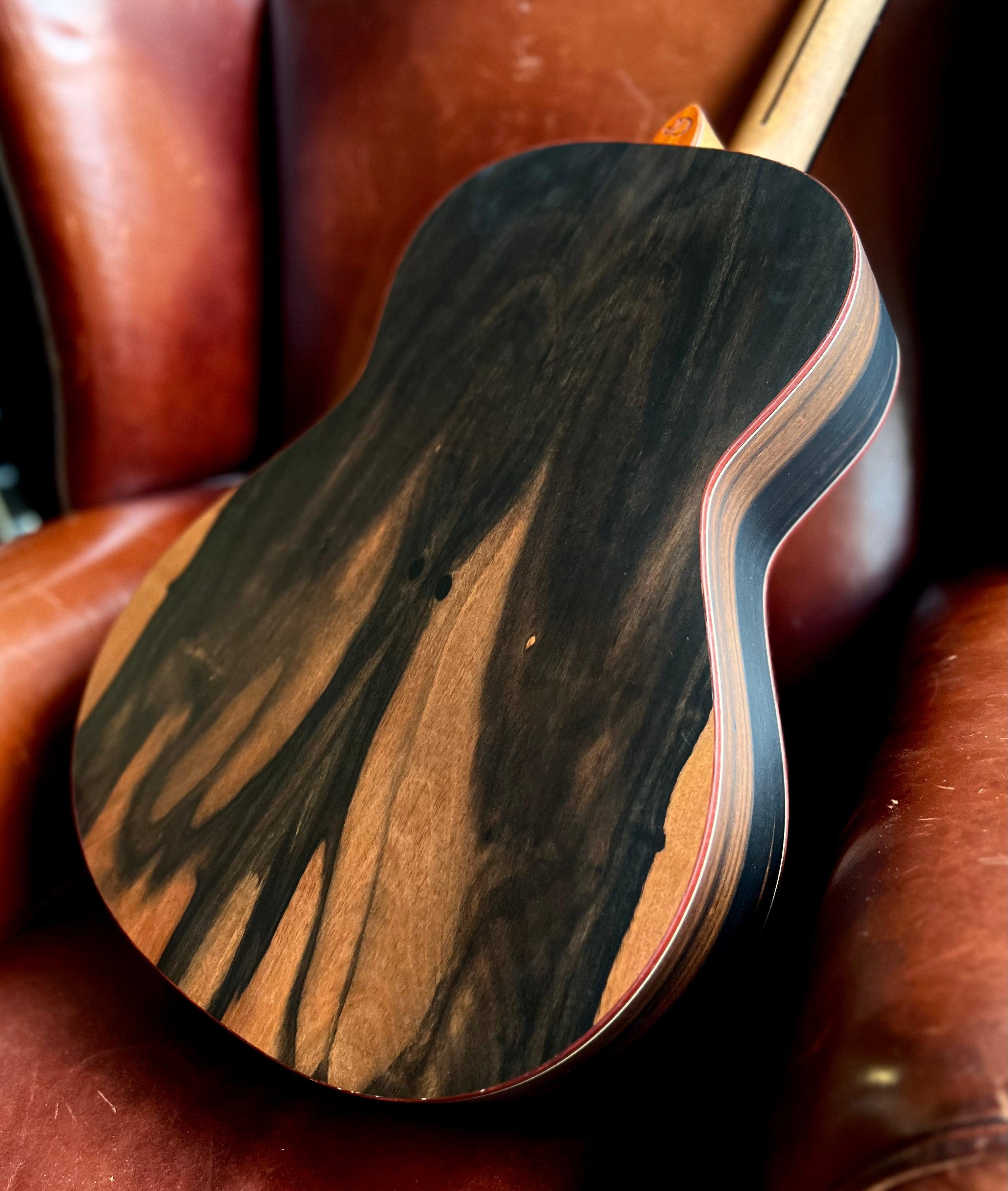 Dowina Figured Ebony OMG Deluxe Masters With Torrifed Swiss Moon Spruce Top, Acoustic Guitar for sale at Richards Guitars.