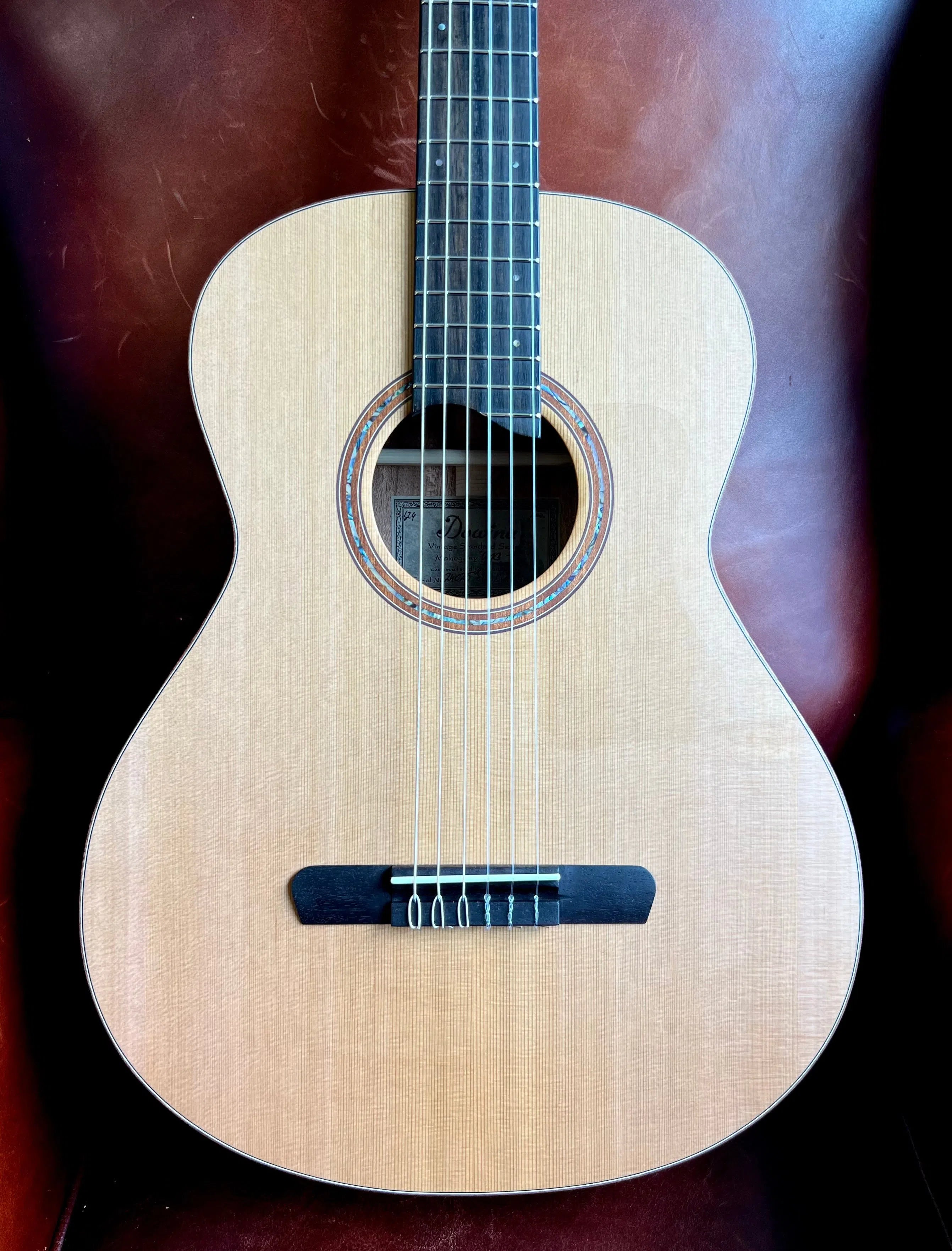 Dowina Mahogany OMG-H Cedar. OM Body Nylon Hybrid Acoustic Guitar, Nylon Strung Guitar for sale at Richards Guitars.