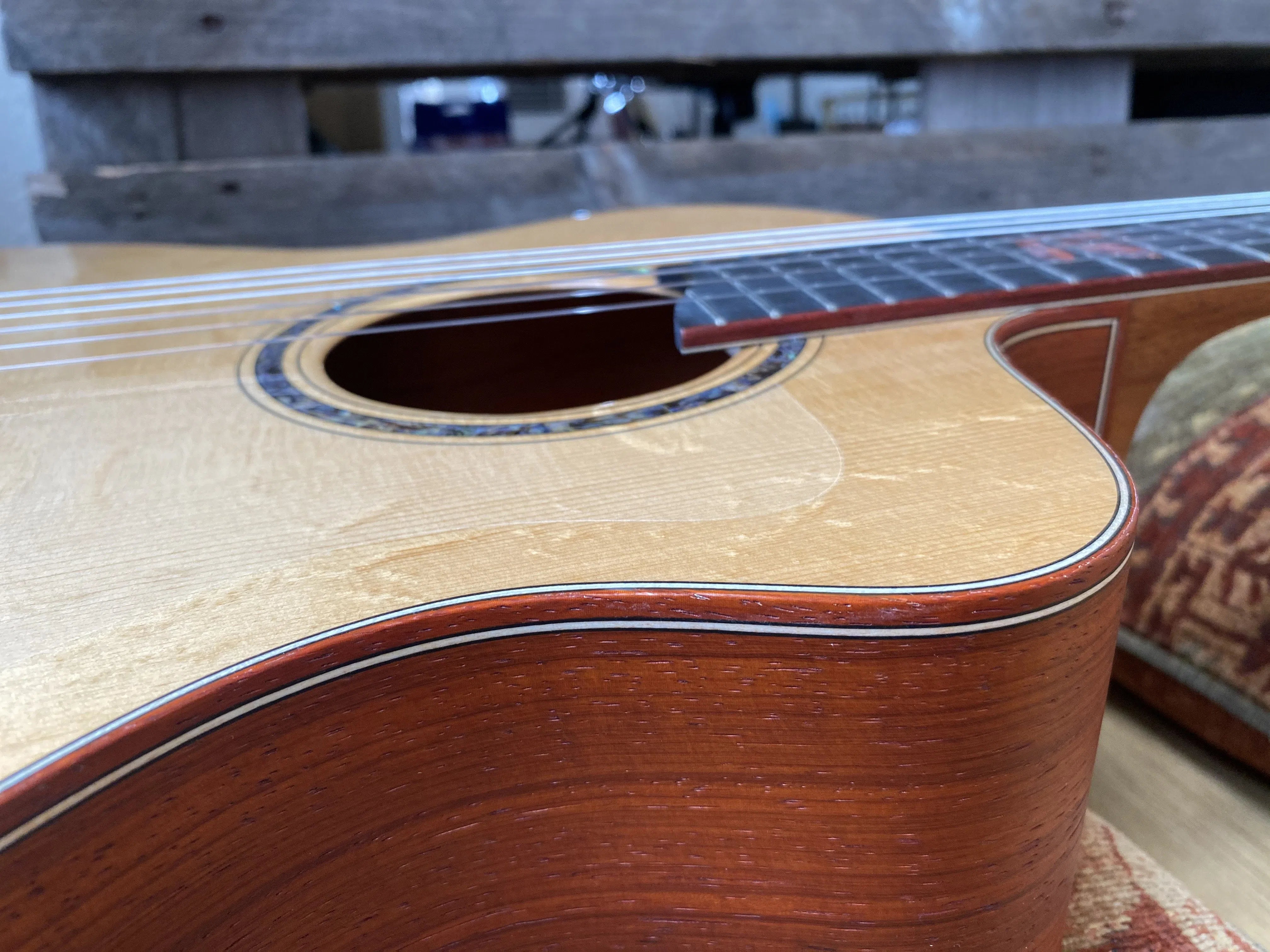 Dowina Master Built Strip Padauk HC Deluxe With Torrified Swiss Spruce Top, Nylon Strung Guitar for sale at Richards Guitars.