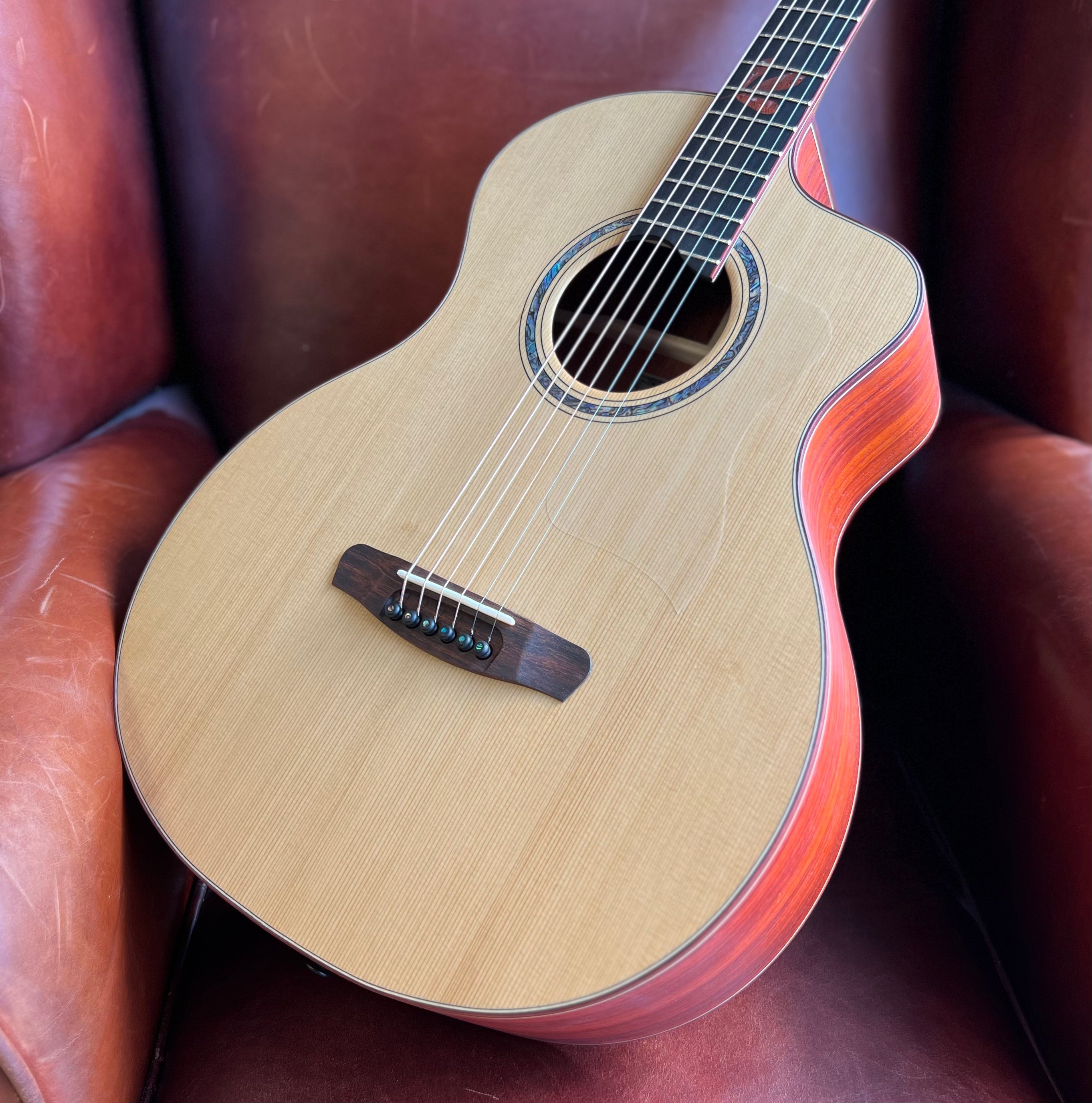 Dowina PADAUK GAC TDS 12 Fret Neck Join (Thermo Cured Dolomite Spruce), Acoustic Guitar for sale at Richards Guitars.