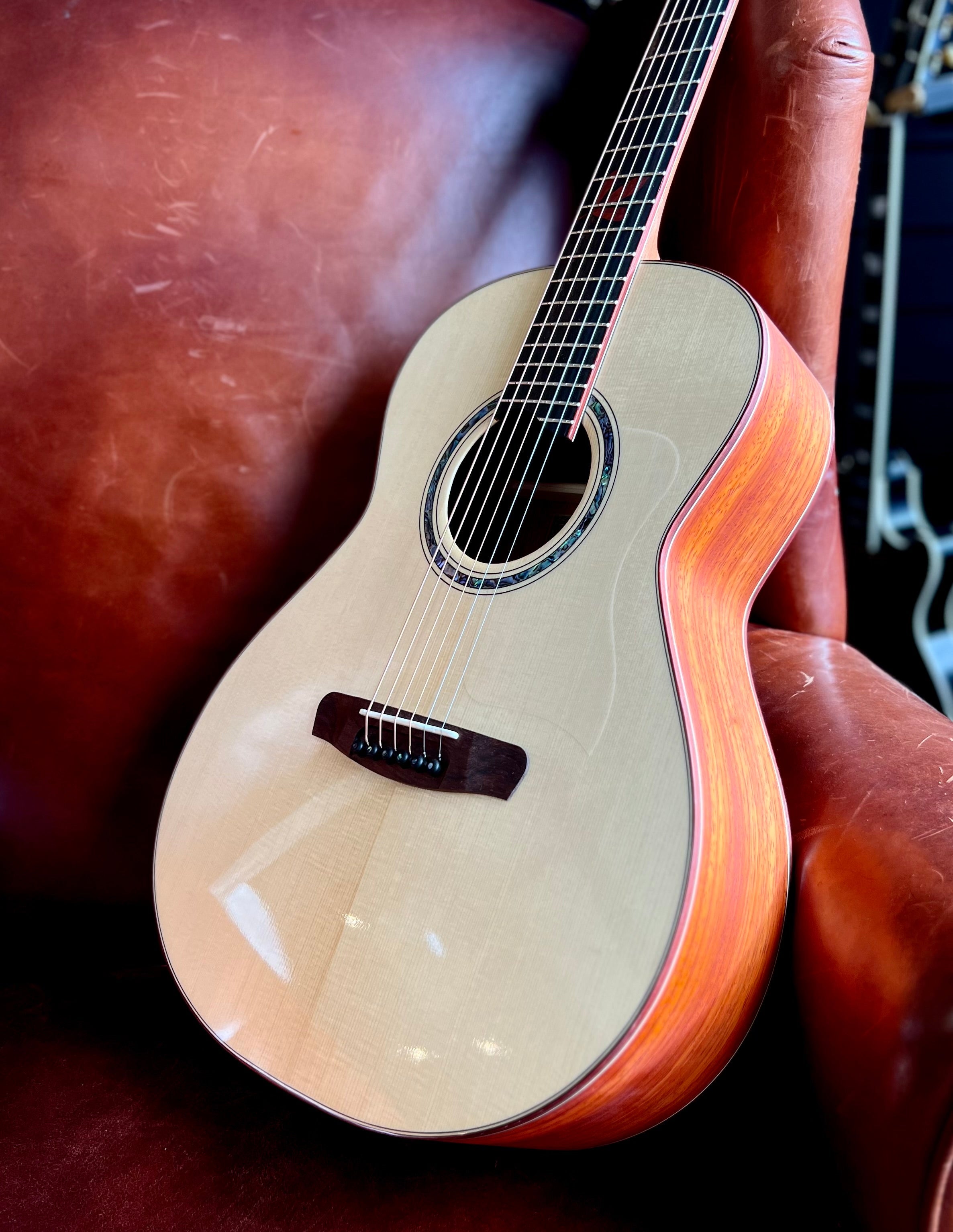 Dowina PADAUK OMG TSWS (Thermo Cured Swiss Spruce), Acoustic Guitar for sale at Richards Guitars.