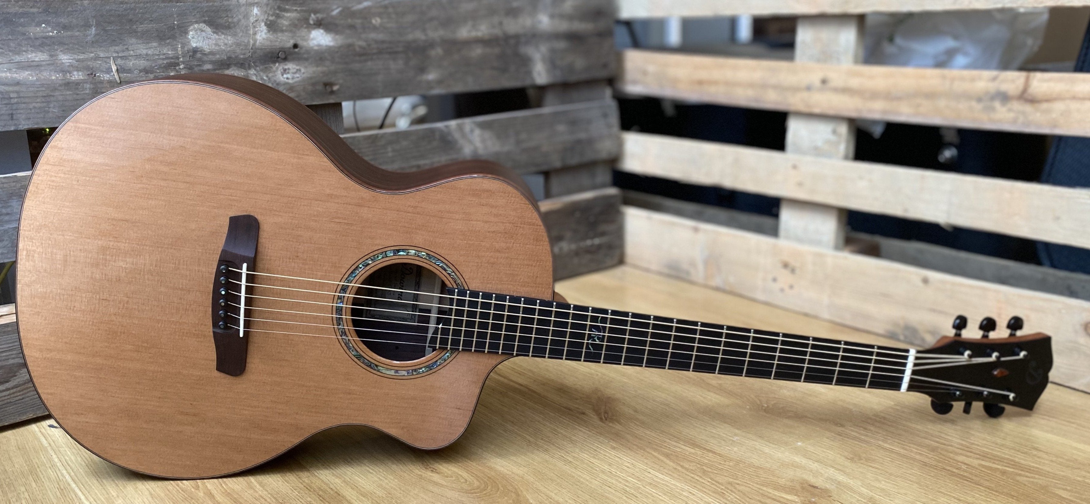 Dowina Rosewood / Maple / Rosewood Trio Plate (Amber Road) With Cedar Top, Acoustic Guitar for sale at Richards Guitars.