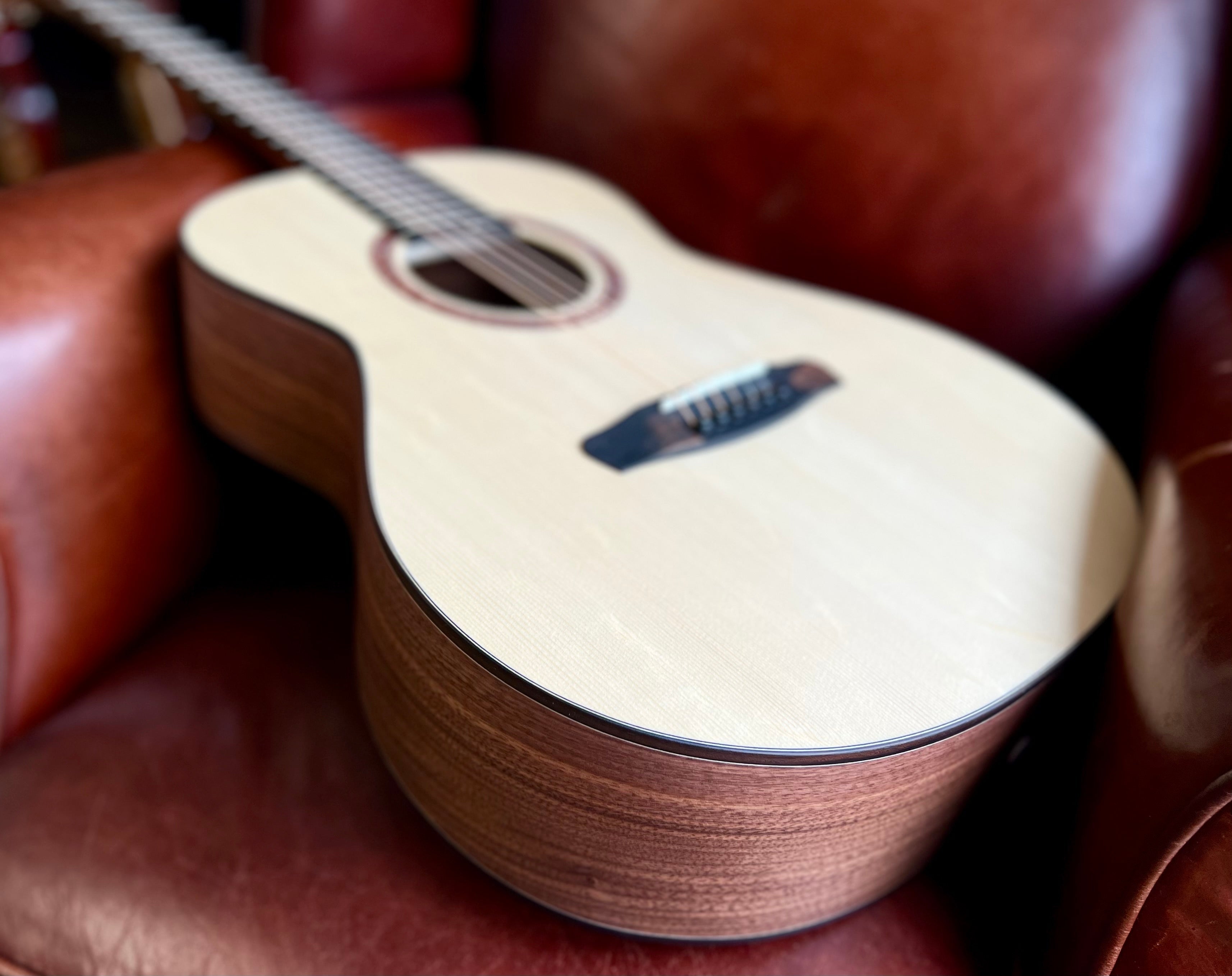 Dowina Walnut OMG Swiss Moon Spruce. OM Body Acoustic Guitar, Acoustic Guitar for sale at Richards Guitars.