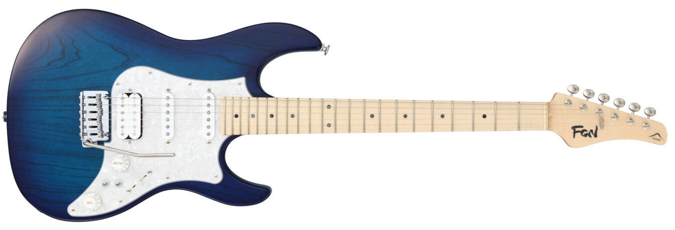 FGN Guitars Expert Odyssey SBB See-Thru Blue Burst, Electric Guitar for sale at Richards Guitars.