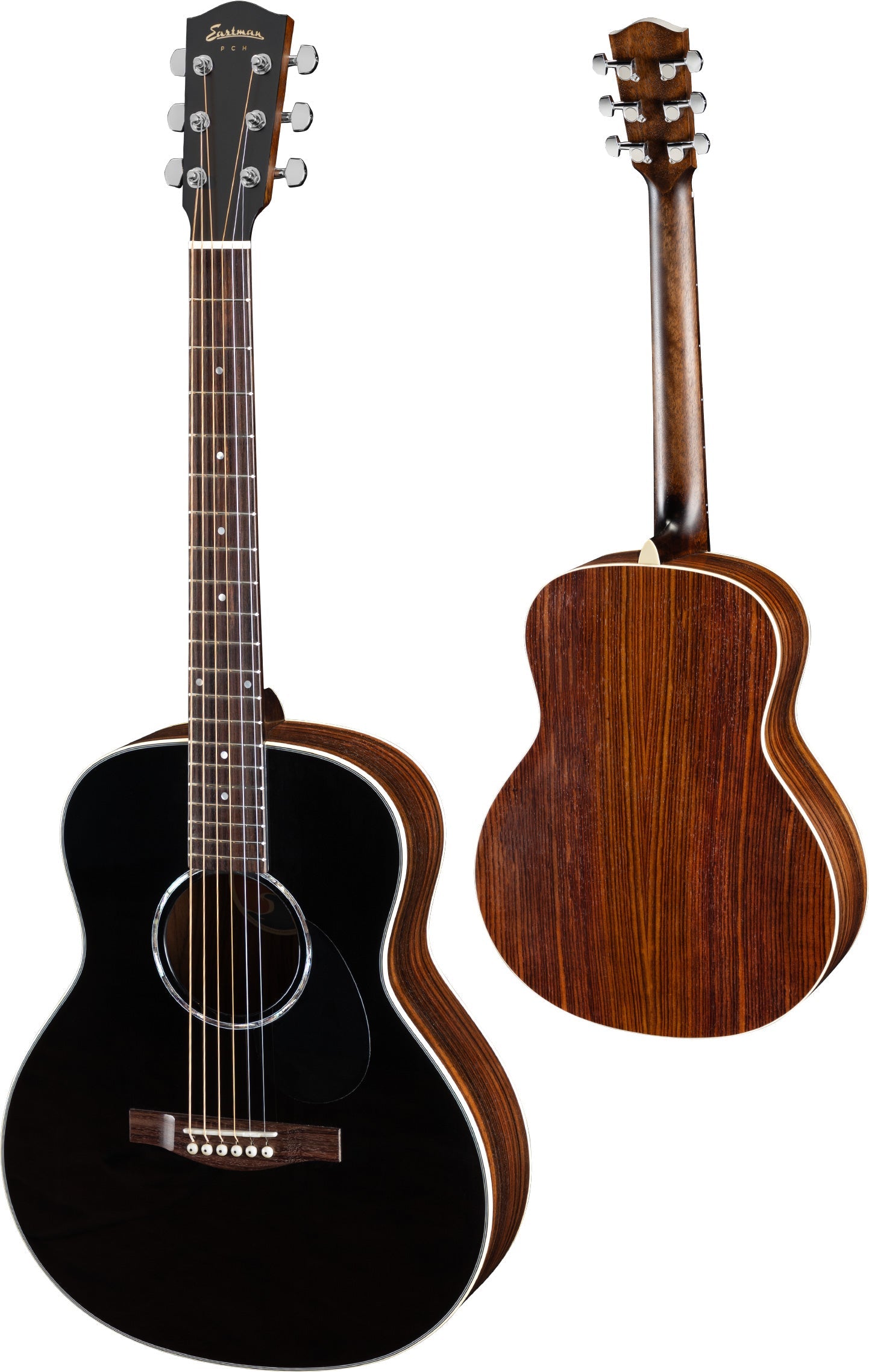 Eastman PCH2-TG, Black, Acoustic Travel Guitar, Electro Acoustic Guitar for sale at Richards Guitars.