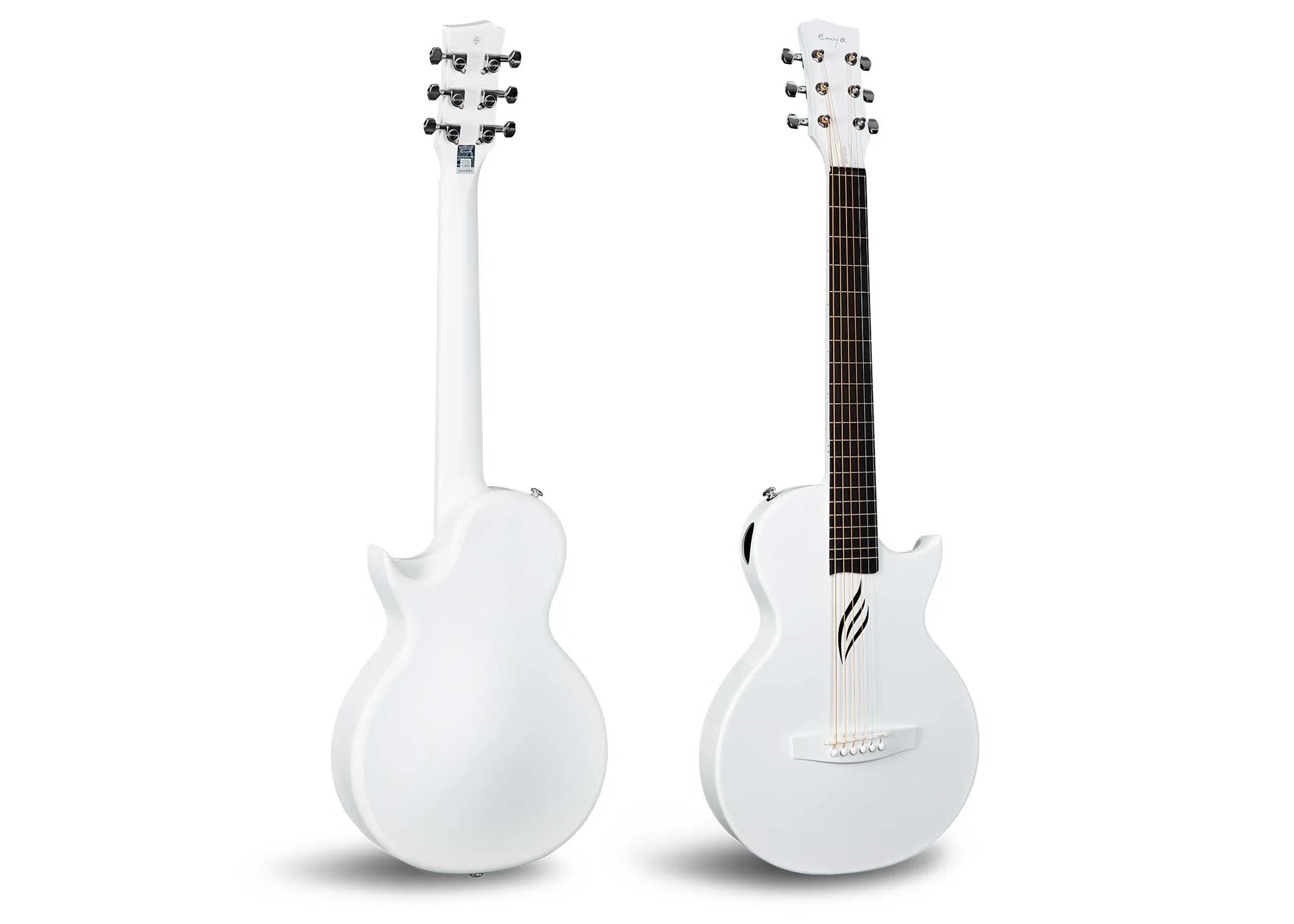 Enya NOVA GO/SP1 White Nova Go Carbo fibre electro guitar with Bluetooth, Electro Acoustic Guitar for sale at Richards Guitars.