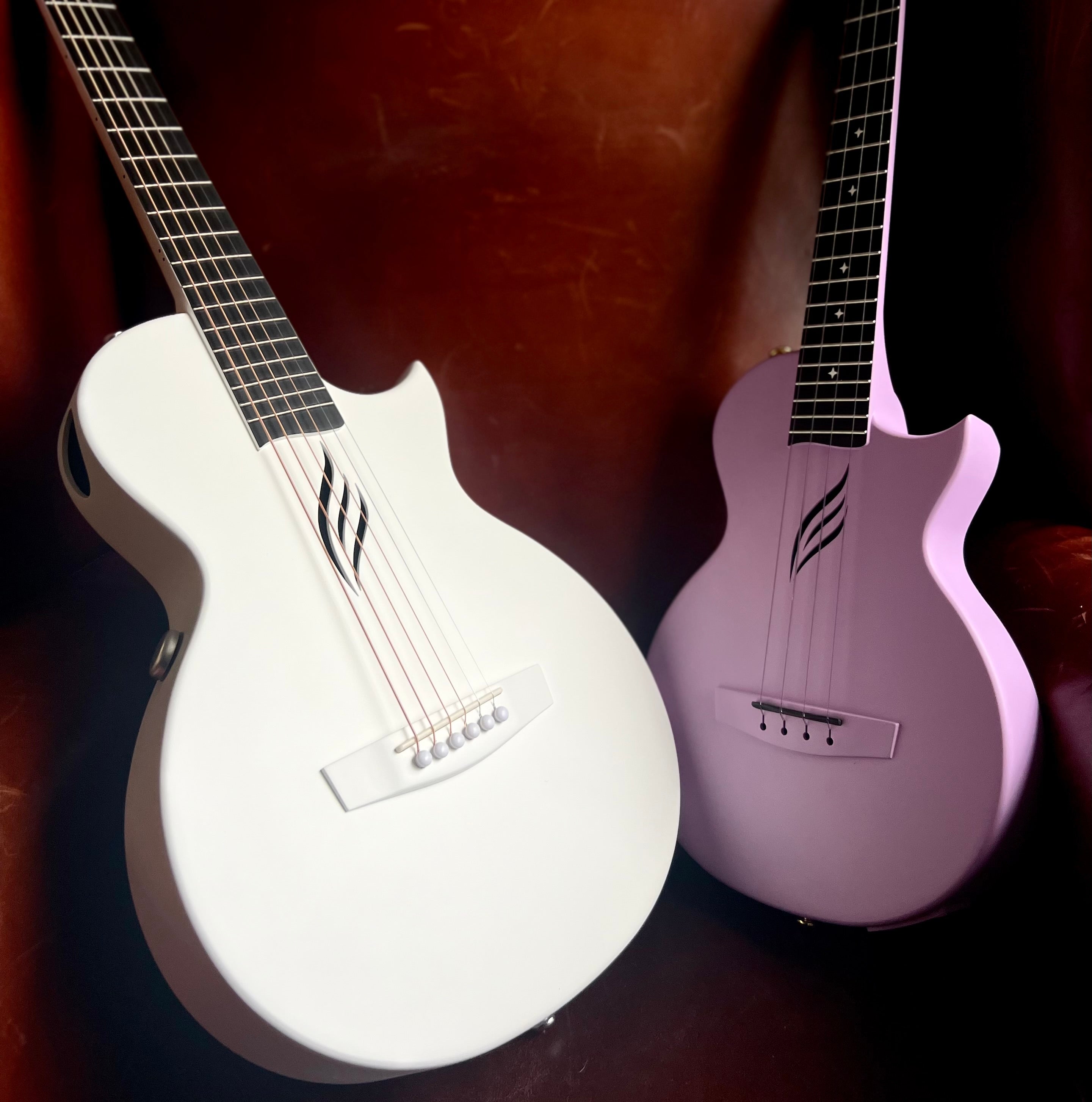 Enya Nova GO SP1-WH White Nova Go Carbo fibre electro guitar with Bluetooth, Electro Acoustic Guitar for sale at Richards Guitars.