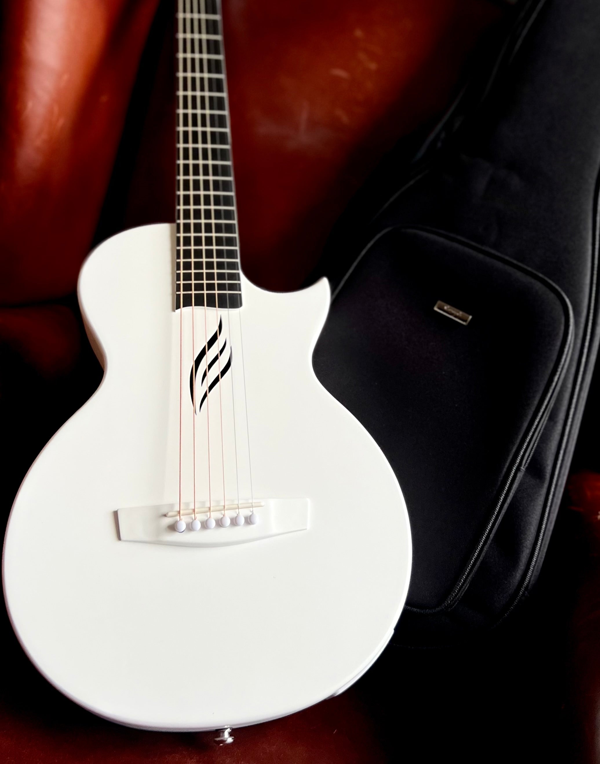 Enya Nova GO SP1-WH White Nova Go Carbo fibre electro guitar with Bluetooth, Electro Acoustic Guitar for sale at Richards Guitars.