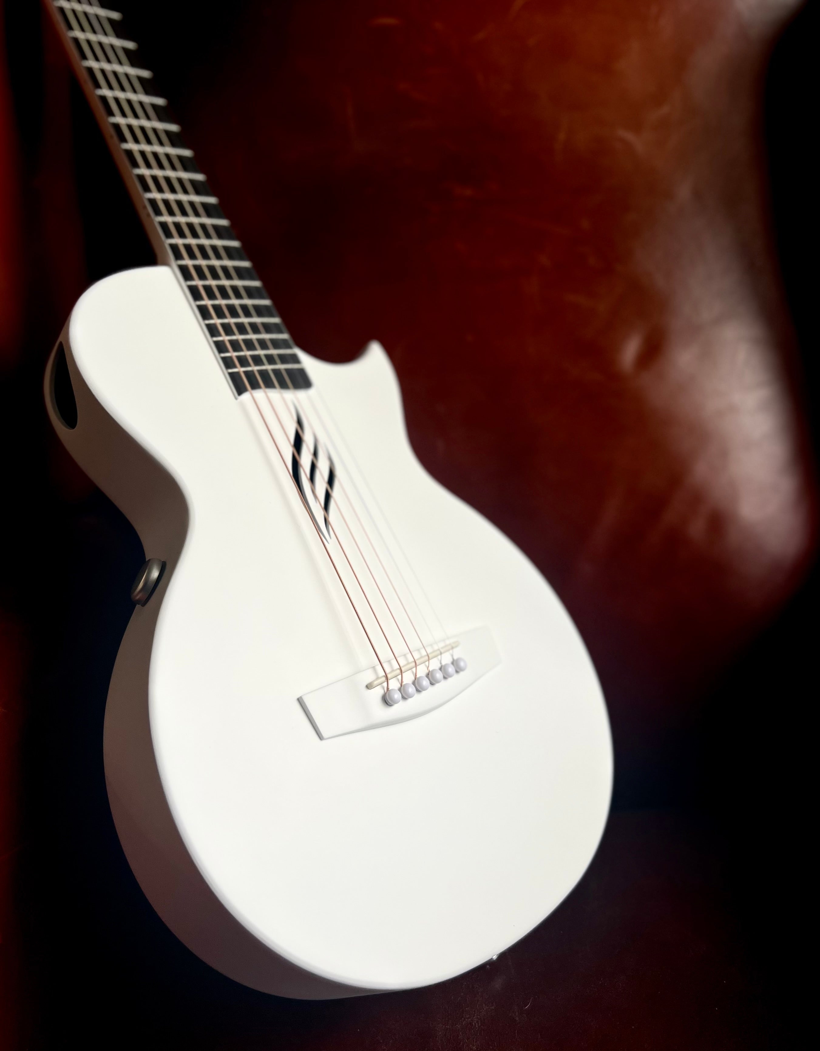 Enya Nova GO SP1-WH White Nova Go Carbo fibre electro guitar with Bluetooth, Electro Acoustic Guitar for sale at Richards Guitars.