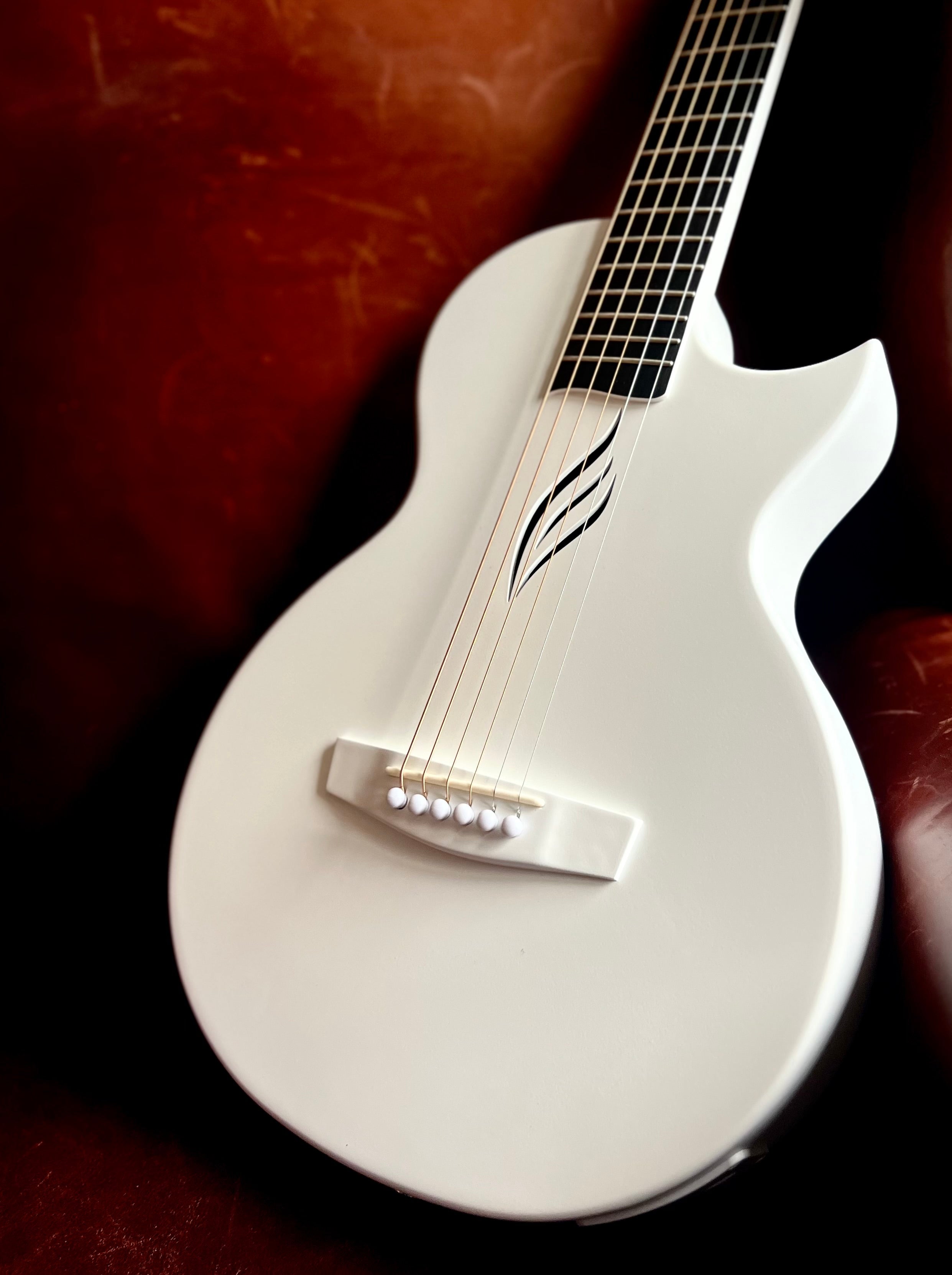 Enya Nova GO SP1-WH White Nova Go Carbo fibre electro guitar with Bluetooth, Electro Acoustic Guitar for sale at Richards Guitars.