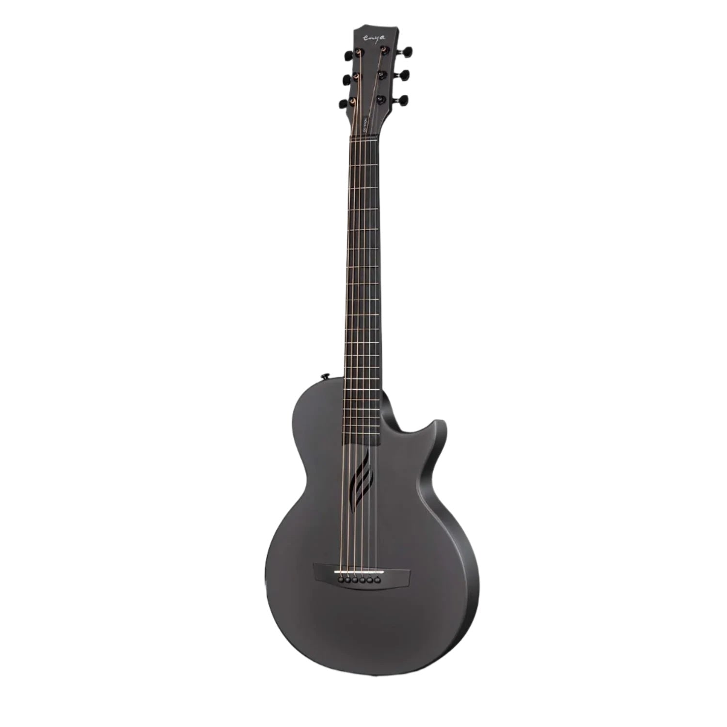 Enya Nova Go Black Carbon Fibre 1/2 size Travel Guitar, Electro Acoustic Guitar for sale at Richards Guitars.